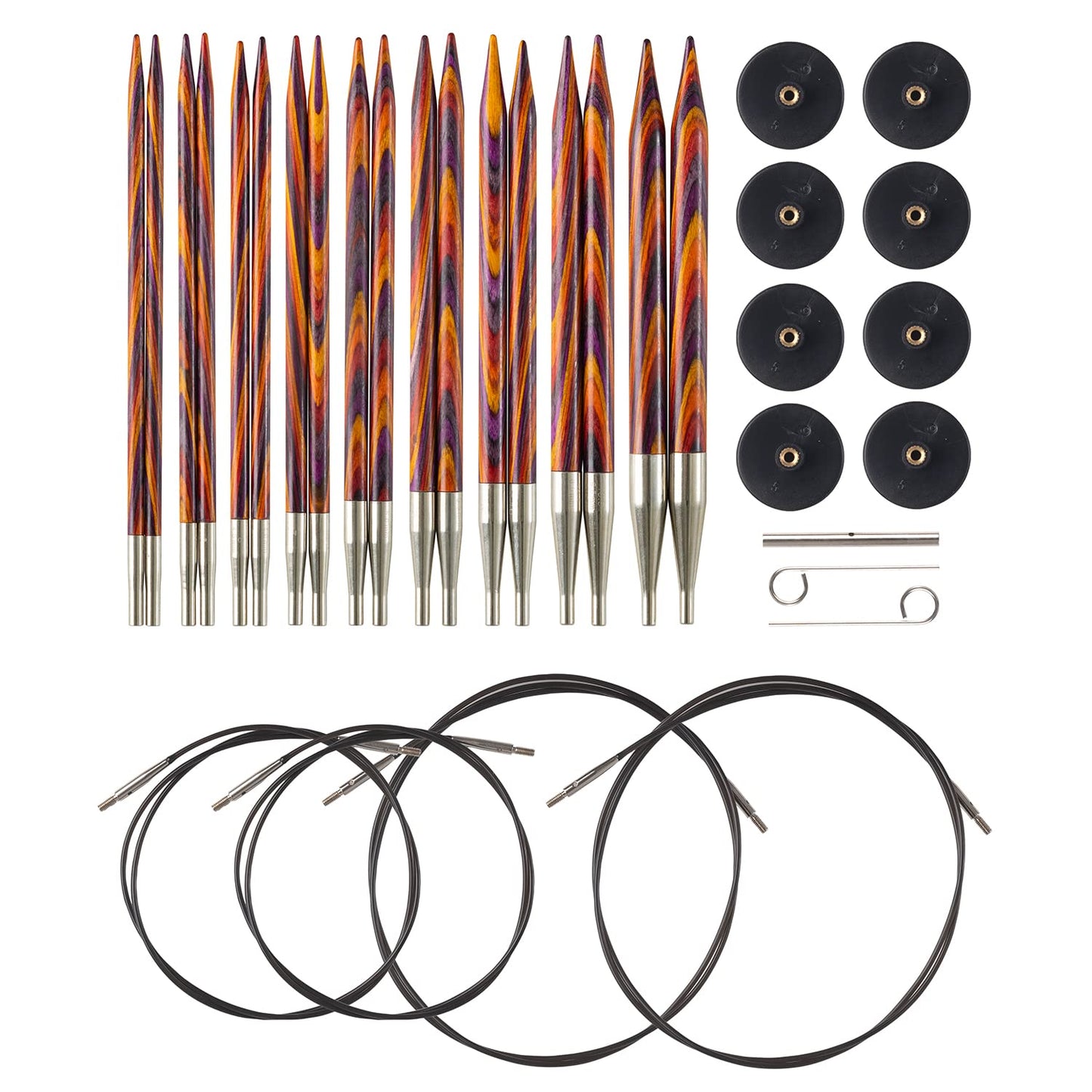 Knit Picks Interchangeable Knitting Needle Variety Pack - Sizes 4-11 and 13, 15, and 17 (Radiant)