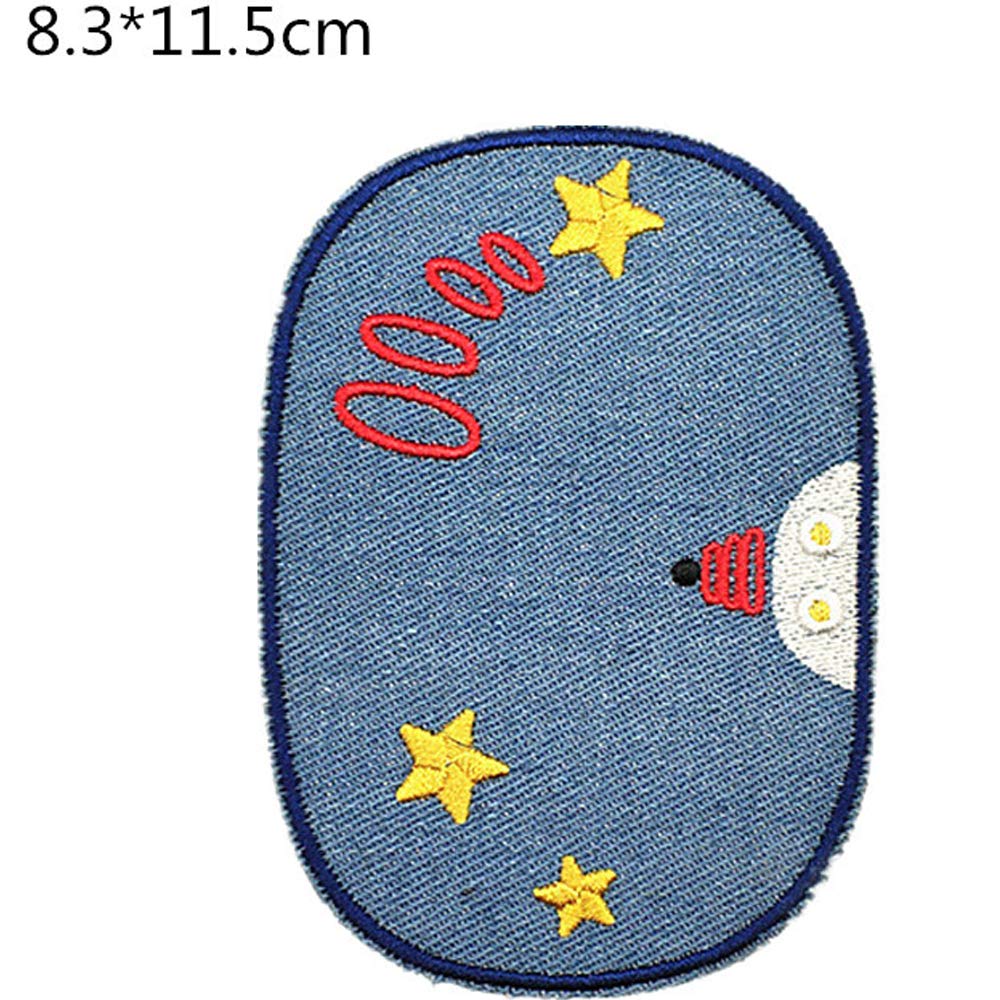 23PCS Cartoon Embroidery Cloth Sticker Iron On Denim Patches for Clothing Jeans Knee Hole Repair Patch