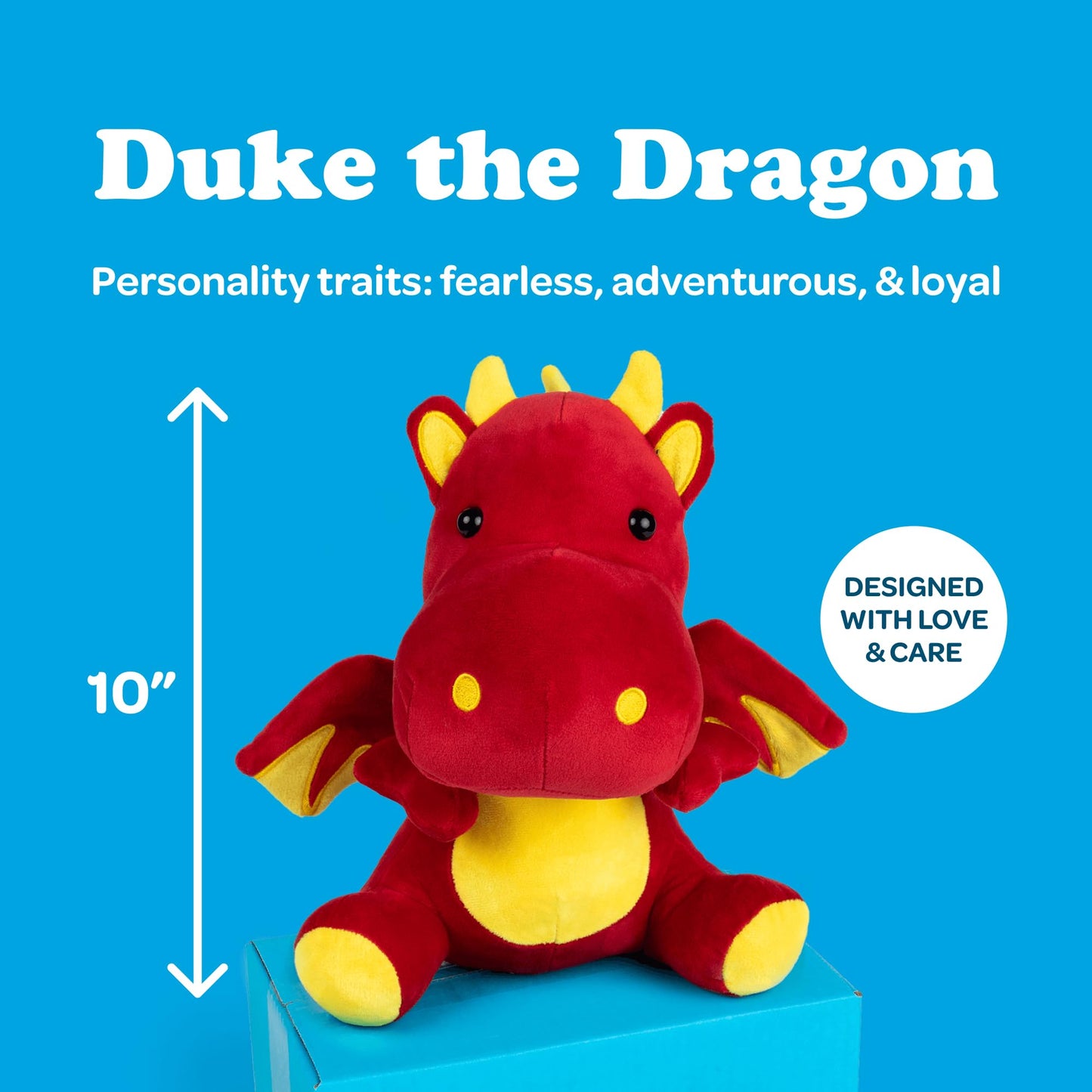 SendAFriend Duke The Dragon Stuffed Animal Care Package, Someone Loves You Box, Great Gift for Any Reason (Love You Notecard)