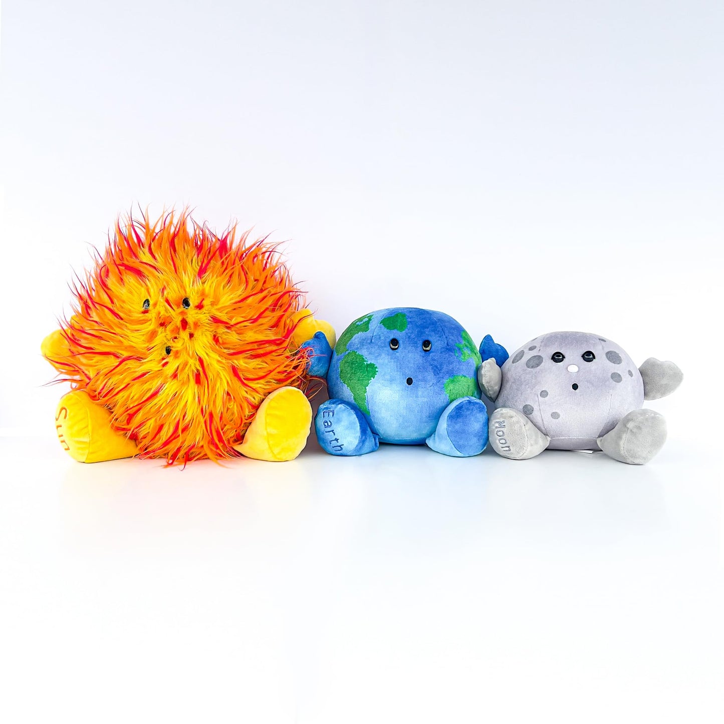 Celestial Buddies Earth Moon Sun Plush Bundle – Soft Educational Solar System Toys for Toddlers Preschool Kids – Space Science STEM Learning, Educational Gift, Astronomy Classroom & Homeschool 0+