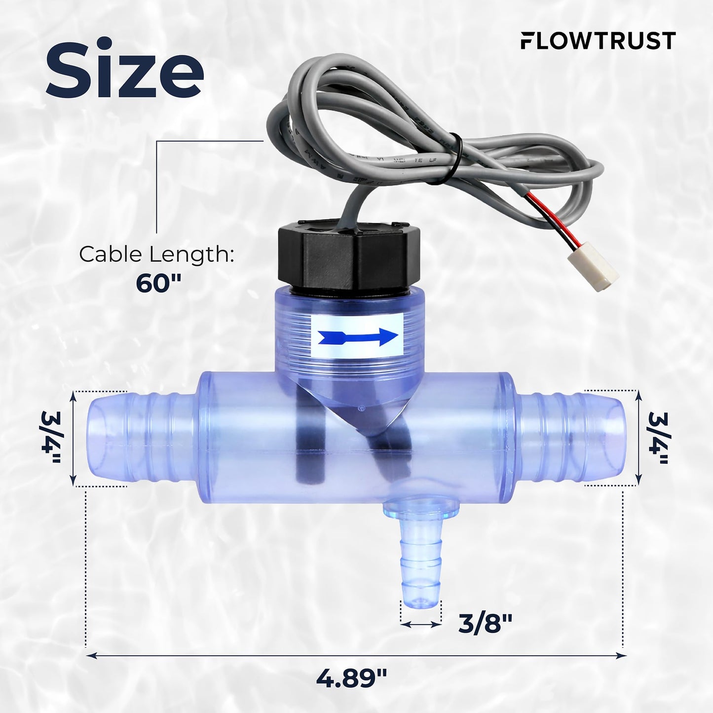FlowTrust Flow Switch 2560-040 (Q-12DS-C2) - Flow Sensor Replacement for Sundance Spa, Jacuzzi, & Sweetwater Hot Tubs - OEM Grade Plug & Play with Complete Install Kit, Fixes FLO / FL1 / FL2 Errors
