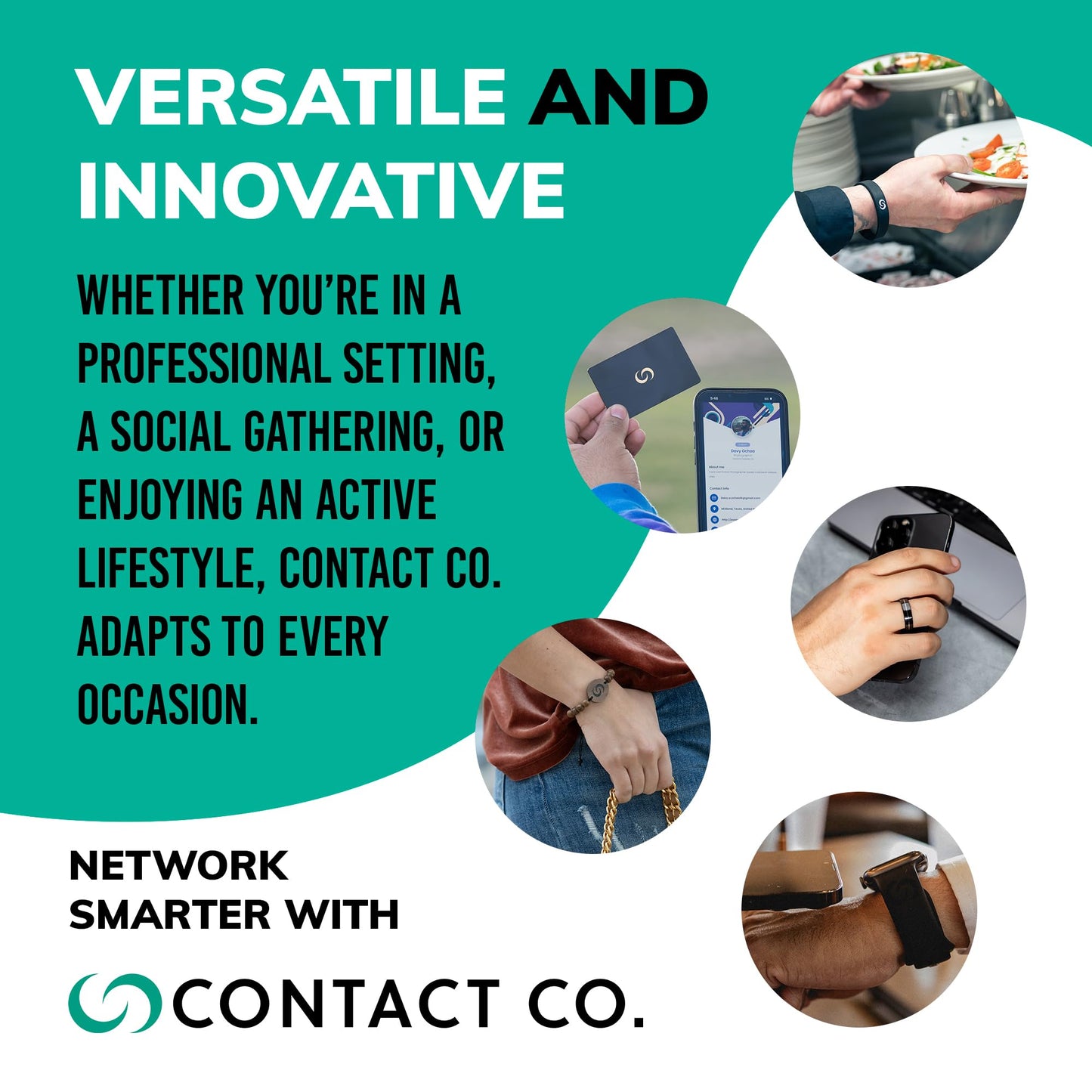 Contact Co. Smart Premier Metal NFC Card, Sleek Smart Business Card with Instant App-Free Sharing, Seamless Tool for Entrepreneurs and More, Gold