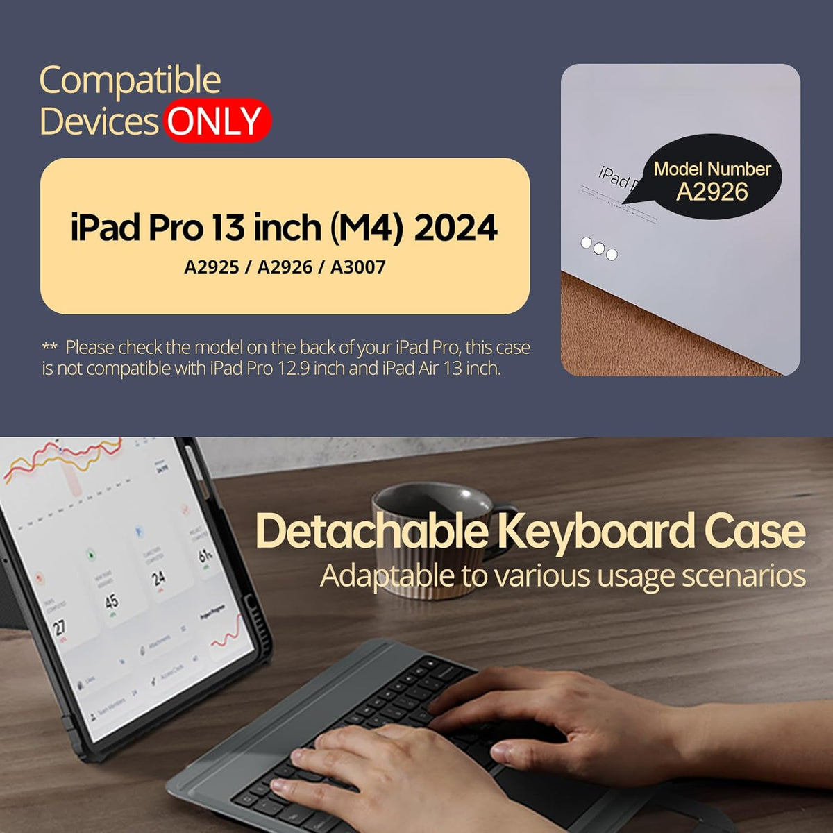 Nillkin Magic Keyboard Case for iPad Pro 13 inch M4 2024, Handheld Case for iPad Pro 13 inch 2024 with Keyboard, Pencil Holder, Large Trackpad, 7 Colors Backlit, Camera Protection, Black