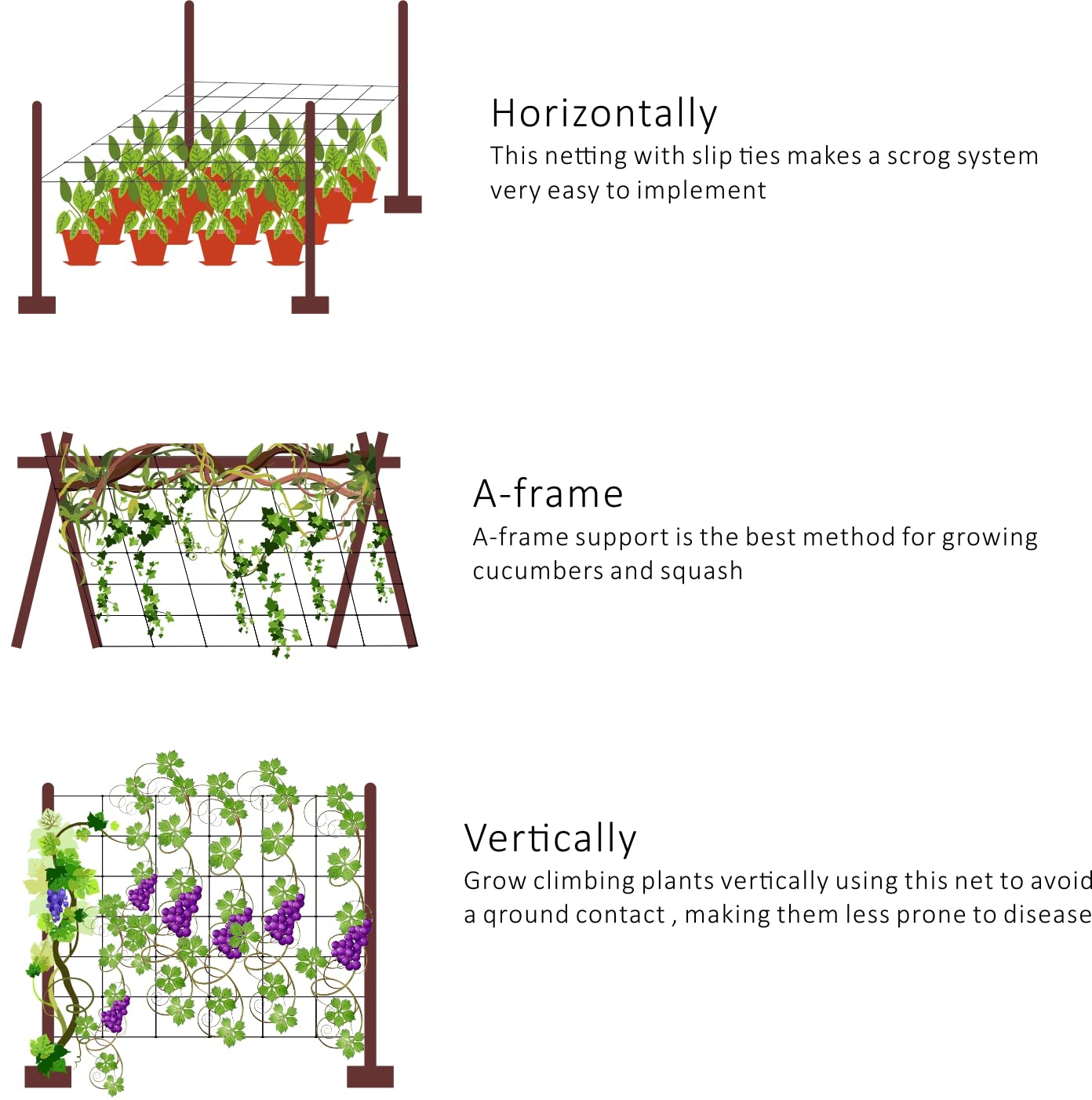 Toolazy Trellis Netting 47" x328' Green - Heavy Duty 6" Mesh Plant Support Net for Climbing Vegetables, Garden Trellis Roll for Tomato Cucumber Pea Bean Vine Grow Tent Scrog Hydroponic