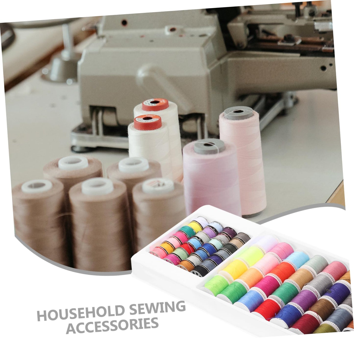 STOBOK 60pcs Sewing Thread Set for Household Use Portable Sewing Kit with Lightweight Design for Beginners and Daily Repairs
