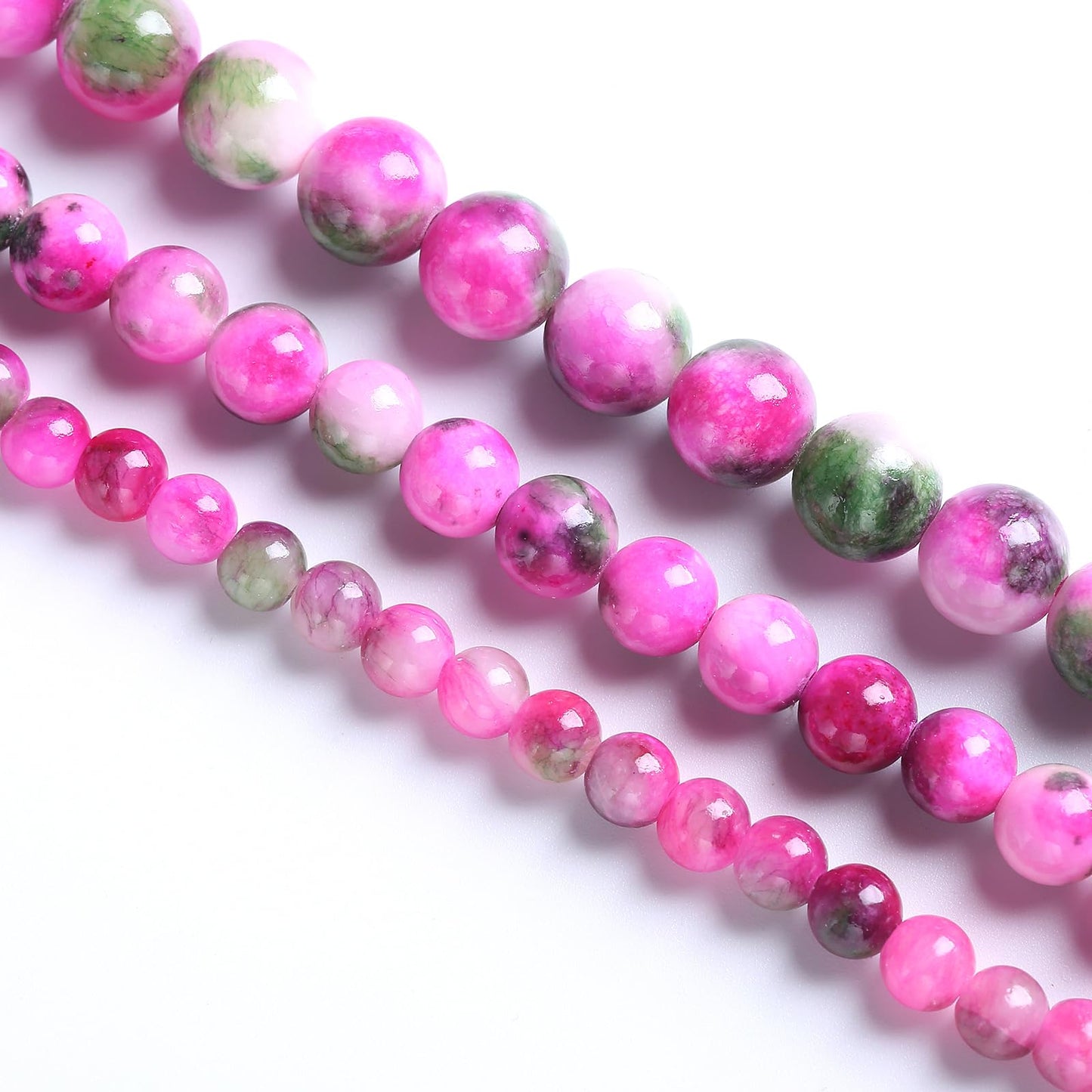 6MM 60PCS Pink Green Persian Jade Spacer Loose Beads for Jewelry Making DIY Bracelet Necklace