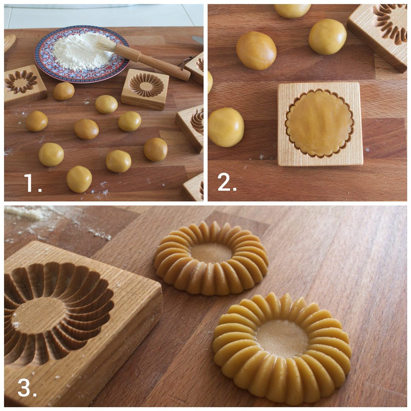 Wooden Cookie Biscuit Mold, 3D Baking Mold, Embossing Craft Decorating Baking Tool, Suitable for Halloween Thanksgiving Christmas Kitchen DIY (Shape E 10 * 10 * 2)