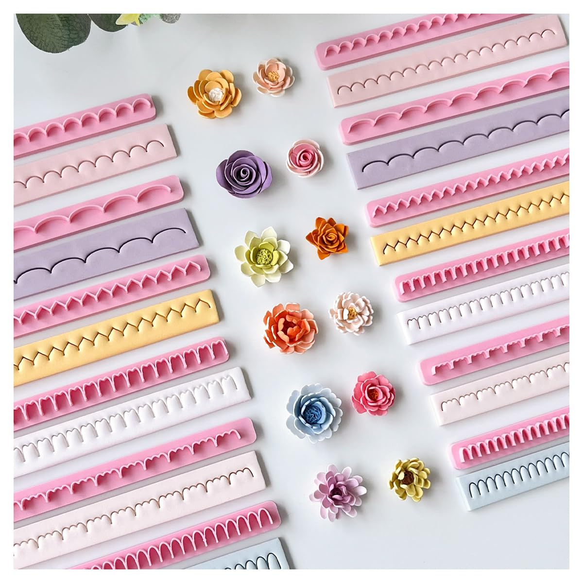 Keoker Polymer Clay Flower Petal Line Cutter, Shape Polymer Clay Cutters to Make 3D Flowers, Polymer Clay Petal Tool