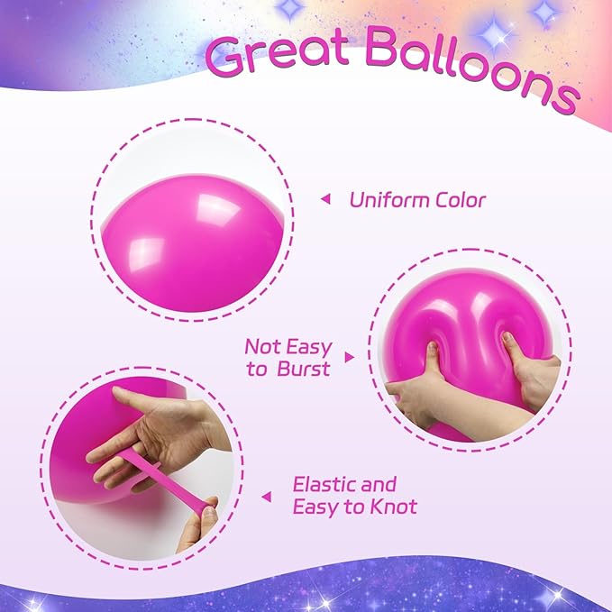 60pcs 12inch Pink Purple Blue Balloons, Hot Pink Yellow Metallic Purple Teal Confetti Balloons for Theme Engagement Baby Shower Birthday Party Decorations