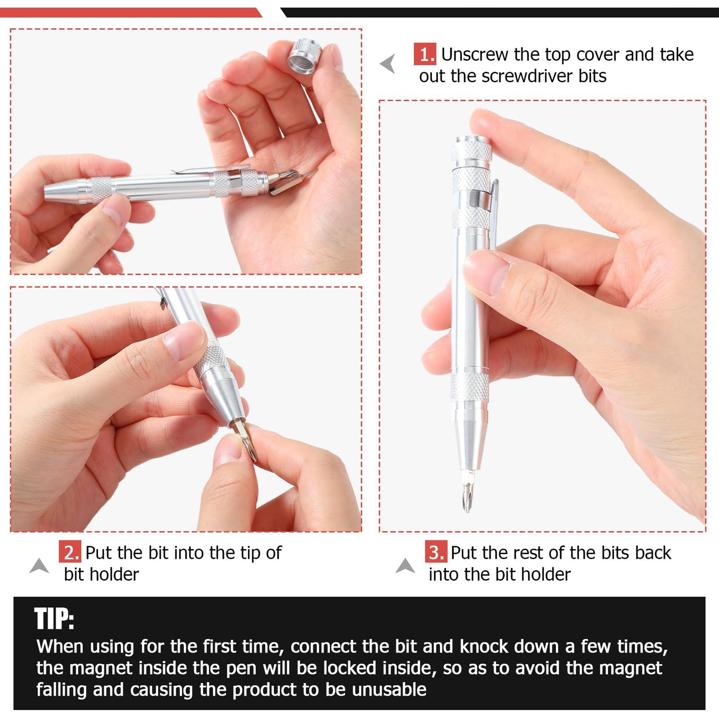 Mudder Pen Screwdriver Gifts Multitool Handy Tool 8 in 1 Magnetic Pocket Screwdriver Precision Function for Mini Gadgets(12 Pieces)