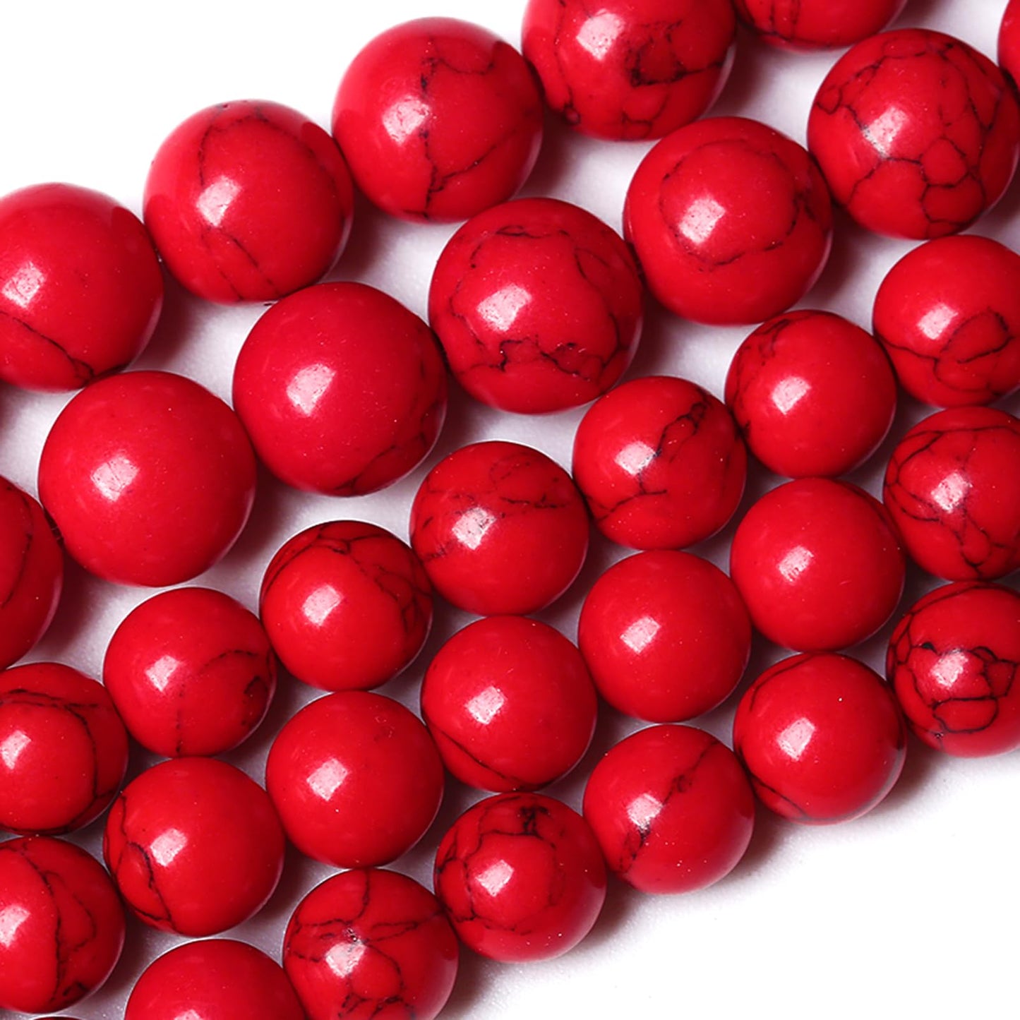 Natural Stone Beads Red Turquoise Round Loose Spacer Beads for Jewelry Making DIY Bracelet Necklace 180pcs 4MM 2 Strands 32"
