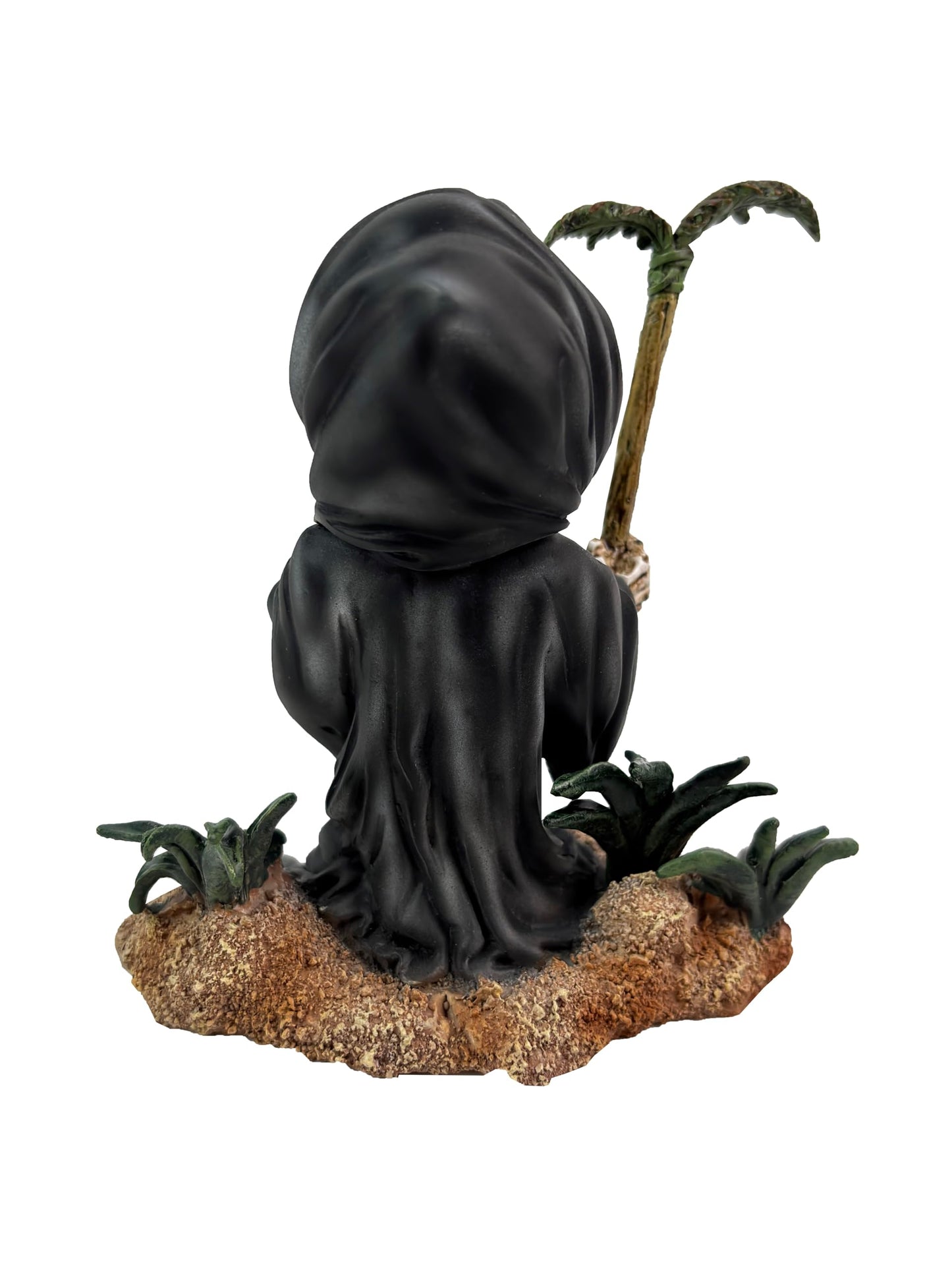 AUROANC Adorable Skull Grim Reaper Figurine,3.94”H,Halloween Death Sculpture,Grim Reaper Skeleton Statue