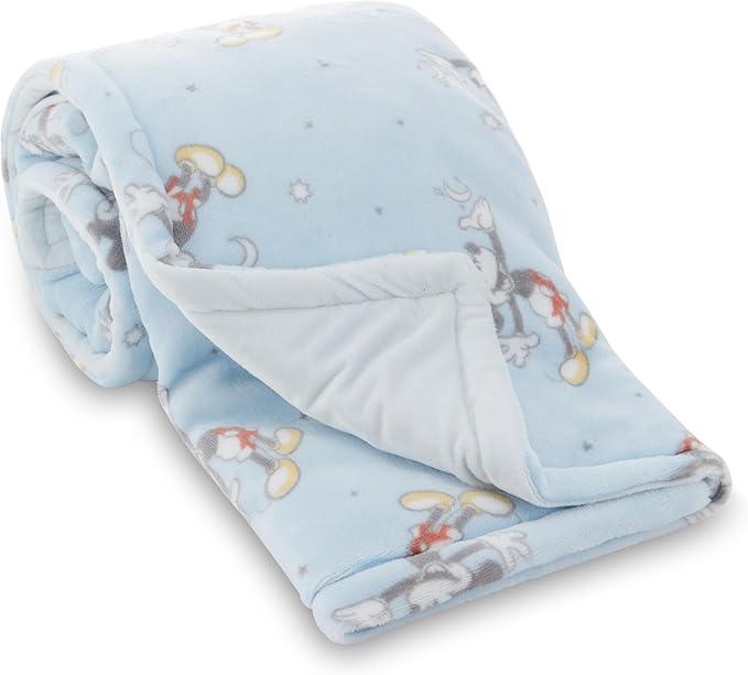 Disney Mickey Mouse, Minnie Mouse, Winnie The Pooh, Lilo and Stitch 2-Ply Infant Blanket - Soft Fleece with Polyfill - Cozy and Warm Baby Blanket for Baby Boys and Girls, 30x40 Inches
