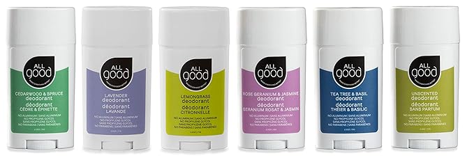 All Good Aluminum Free Deodorant Stick - Natural Deodorant w/Shea Butter & Aloe Vera, Bio-Active Formula, Vegan, Underarm Odor Protection for Men & Women (Tea Tree & Basil)