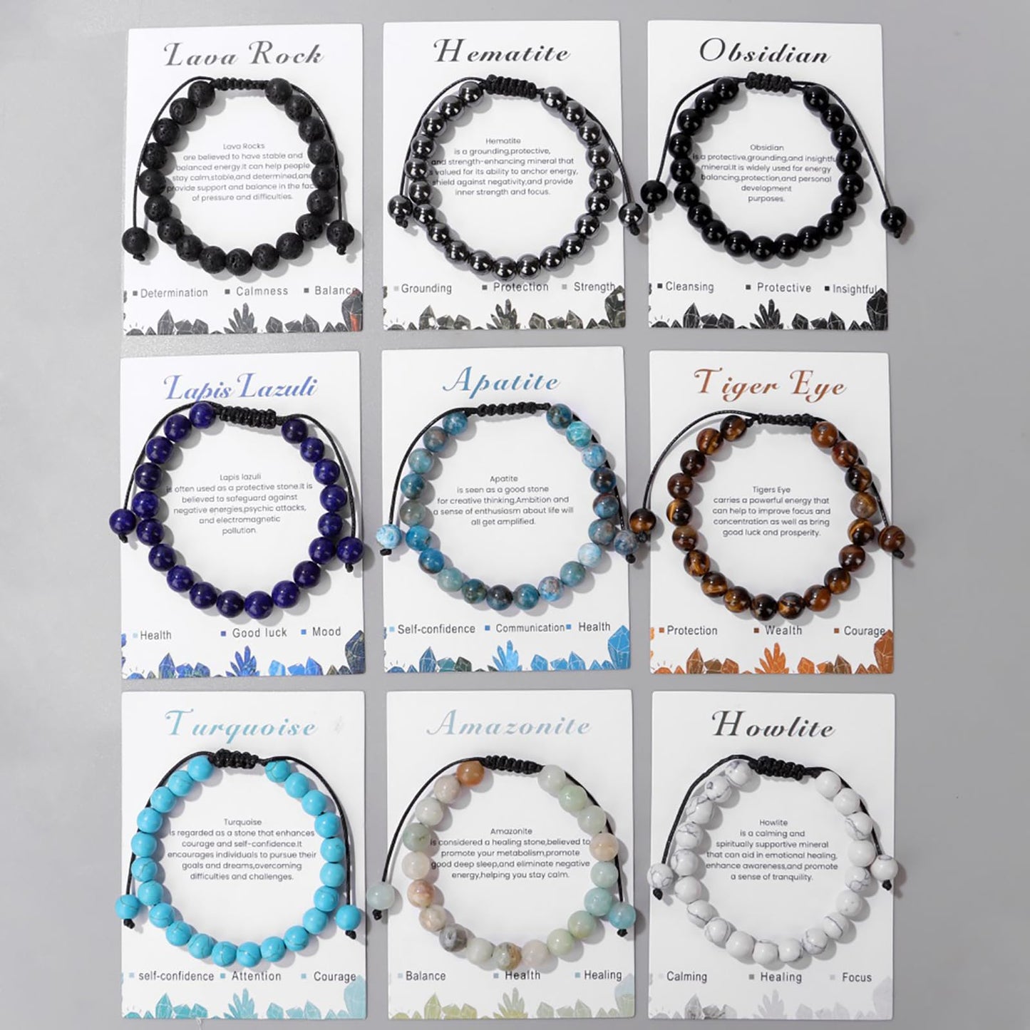 Lit Wall Amazonite Bracelet for Women 8mm Dainty Handmade Adjustable Beaded Healing Crystal Gemstone Amazonite Jewelry