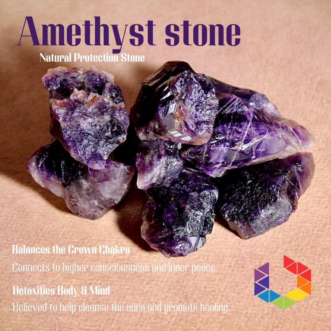 Healing Crystal Stones, 1.25-2.0" Large Reiki Healing Gemstones Natural Tumbled Polished Stones for Energy Witchcraft Therapy Meditation Pack 2 (Amethyst)