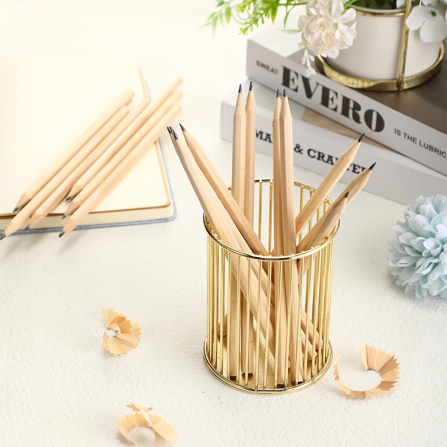 Fumete 260 Pieces Wooden Pencils Bulk No Eraser Hexagonal HB Graphite Unsharpened Natural Wood Pencils Without Erasers Classroom Gifts for Students Bulk Goodie Bag Stuffers