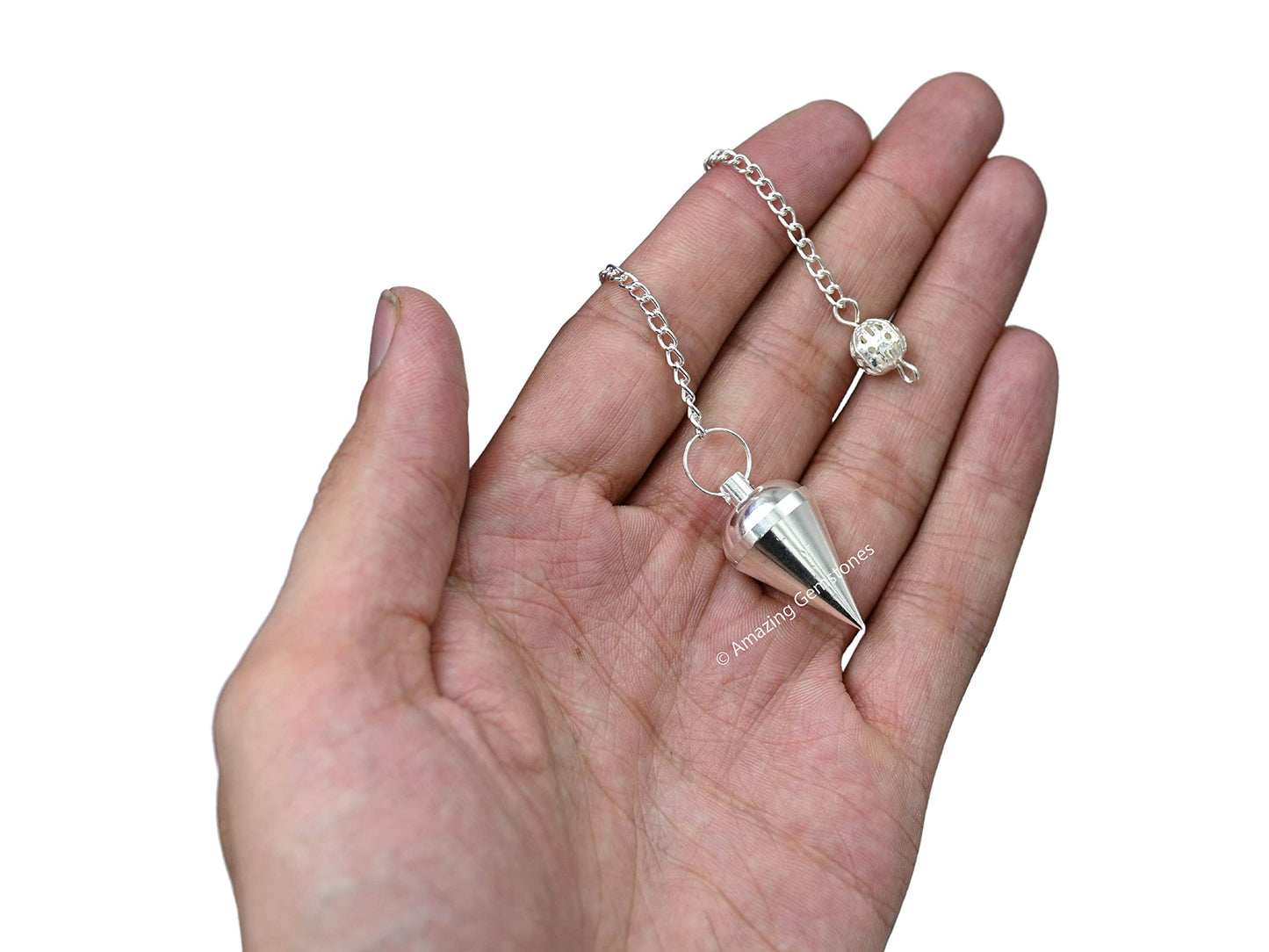 Amazing Gemstone Healing Metal Pendulums for Divination, Silver Dome Cone Steel Copper Pendulum High Energy Pendulo de Bronce Pendulos de Mesa MP103