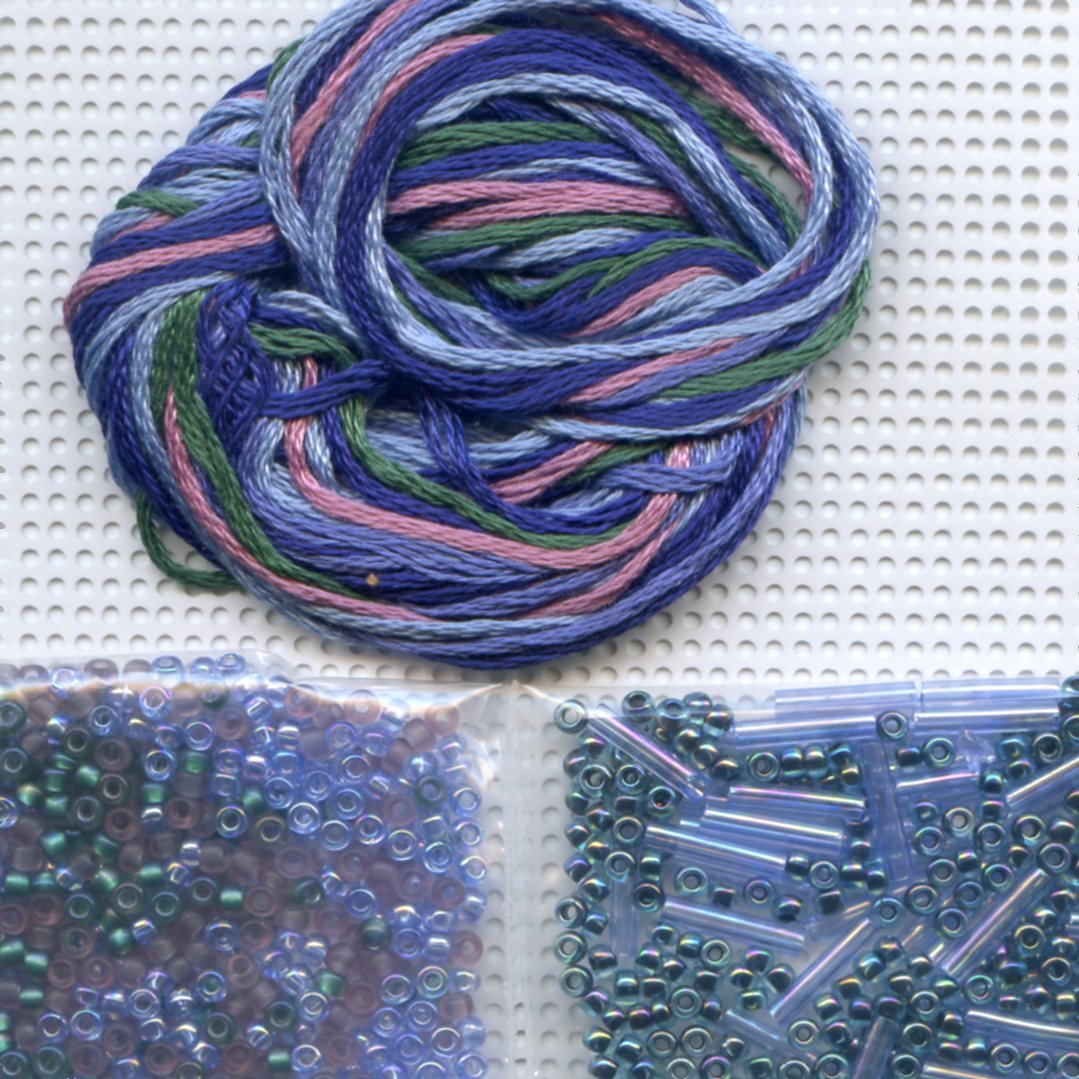 Sapphire Dragonfly Beaded Counted Cross Stitch Ornament Kit Mill Hill 2000 Spring Bouquet MHDF1