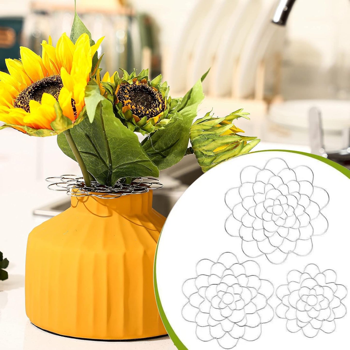 6Pcs Flower Arrangement Holder,BetterJonny 4/5/6Inch Stainless Steel Wire Flower Arranging Tool DIY Floral Design Reusable Metal Frog Insert for Bouquets, Centerpieces, Tall/Short Vases
