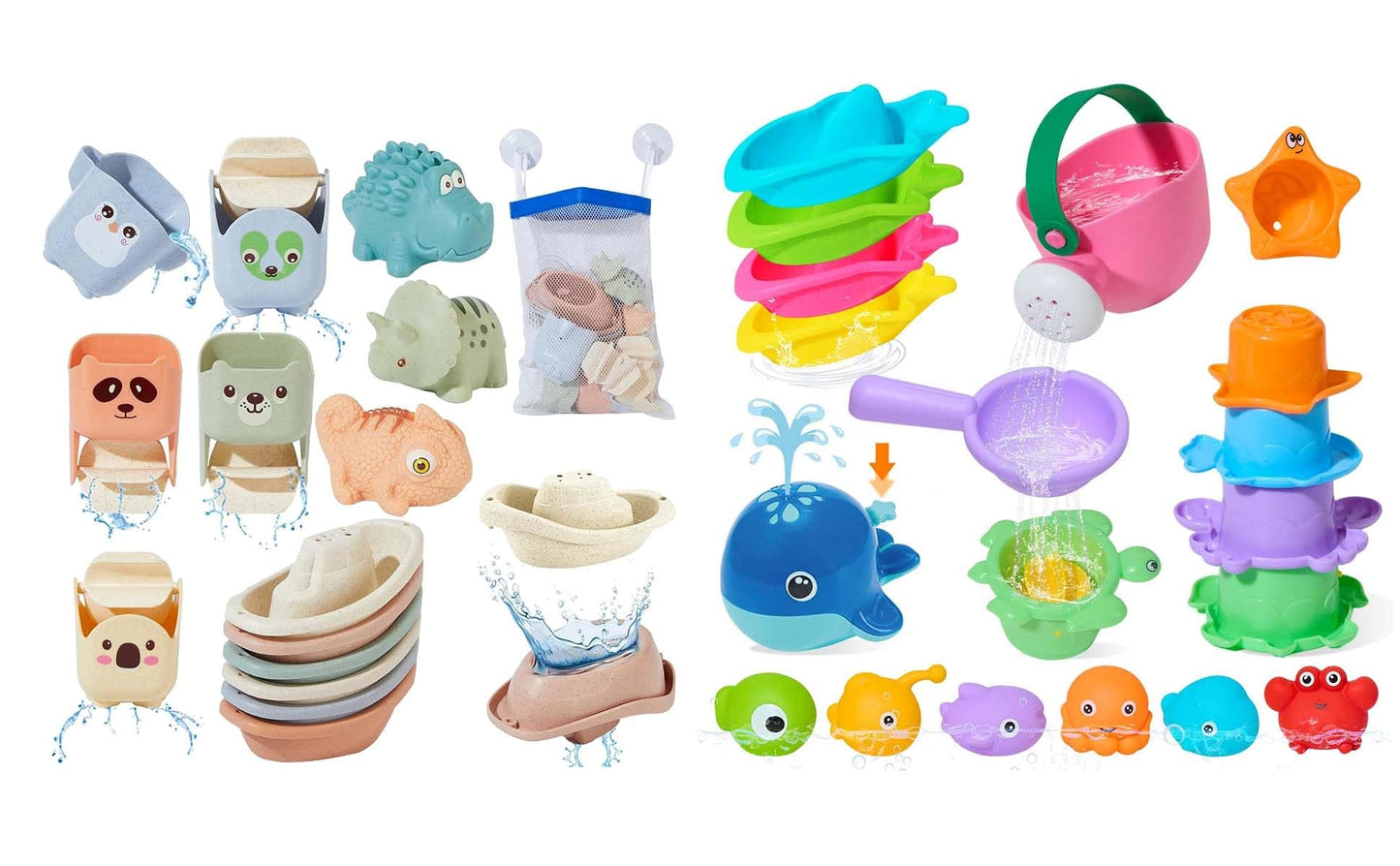 14PCS Bath Toys & 17PCS Toddler Bath Toys