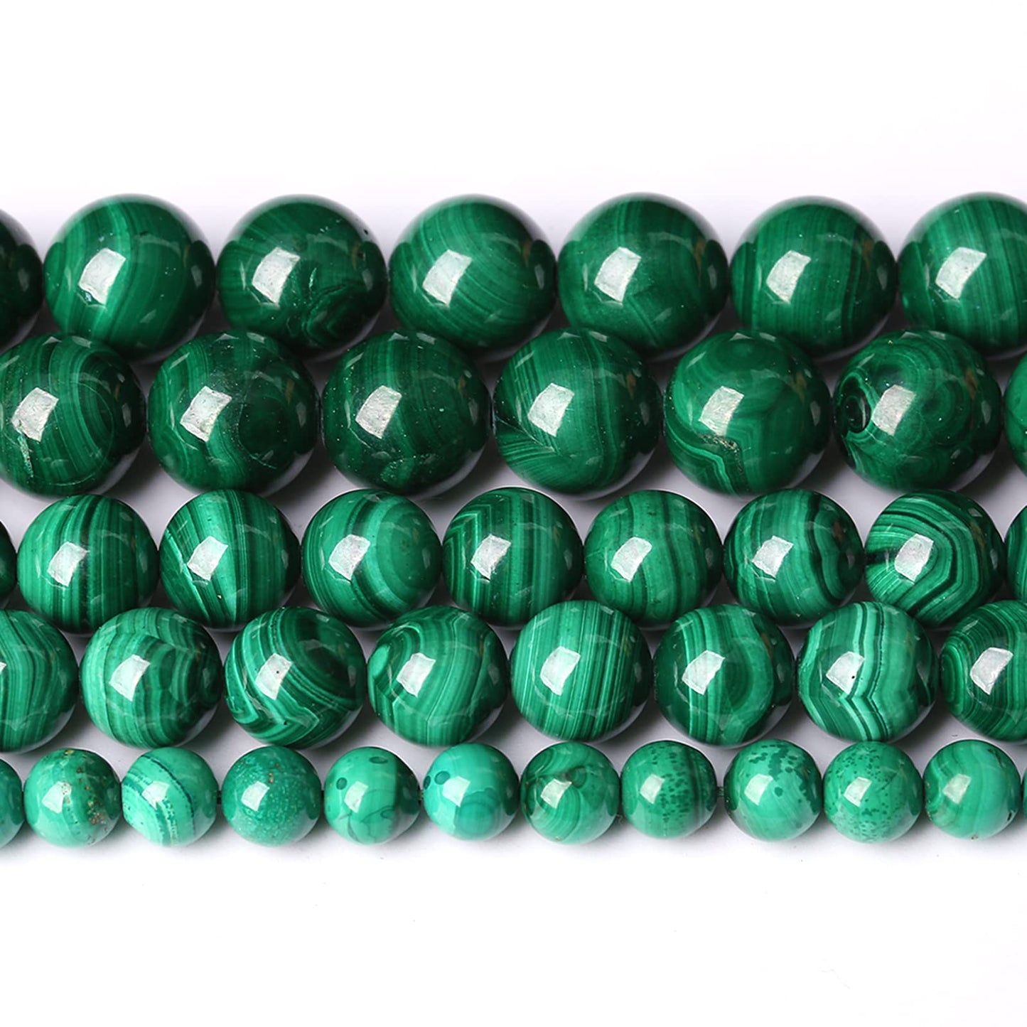 6MM 31PCS Natural Stone Green Malachite 3A Grade Gemstone Loose Beads for Jewelry Making DIY Bracelet