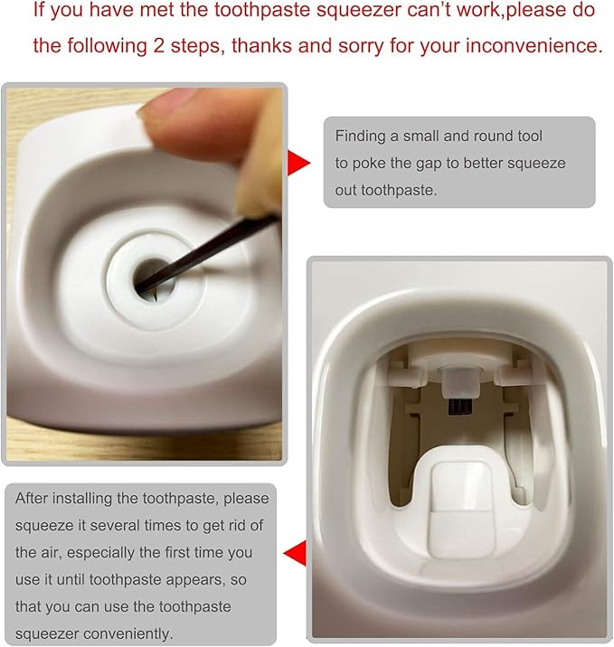 MOPMS Toothpaste Dispenser Wall Mounted for Bathroom Automatic Toothpaste Squeezer for Kids and Adult (Black-2PCS)