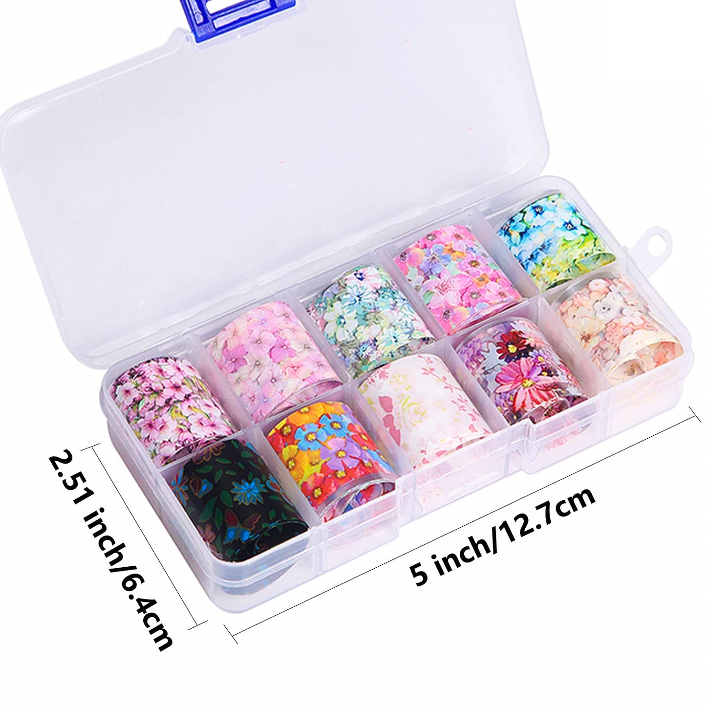 Nail Foil, DANNEASY 30 Rolls Nail Art Foil Transfer 3D Flower Stickers for Nails Blossoms Foils Nail Wraps for Nails Art Decorations Manicure Supplies
