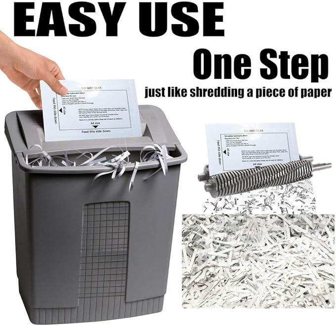 laffeya Paper Shredder Sharpening & Lubricant Sheets & Shredder Cleaning Sheets (12 Pack)