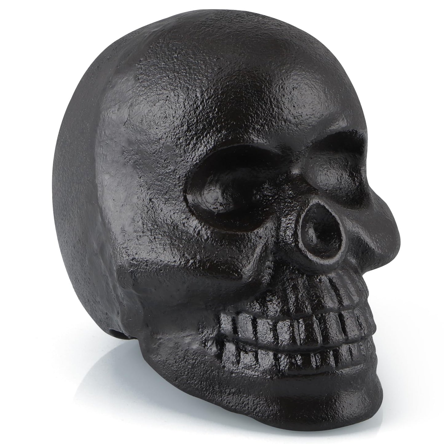 MOLIGOU Skull Statue, Human Skull Sculpture Halloween Decor, Cast Iron Collectible Skull Figurine