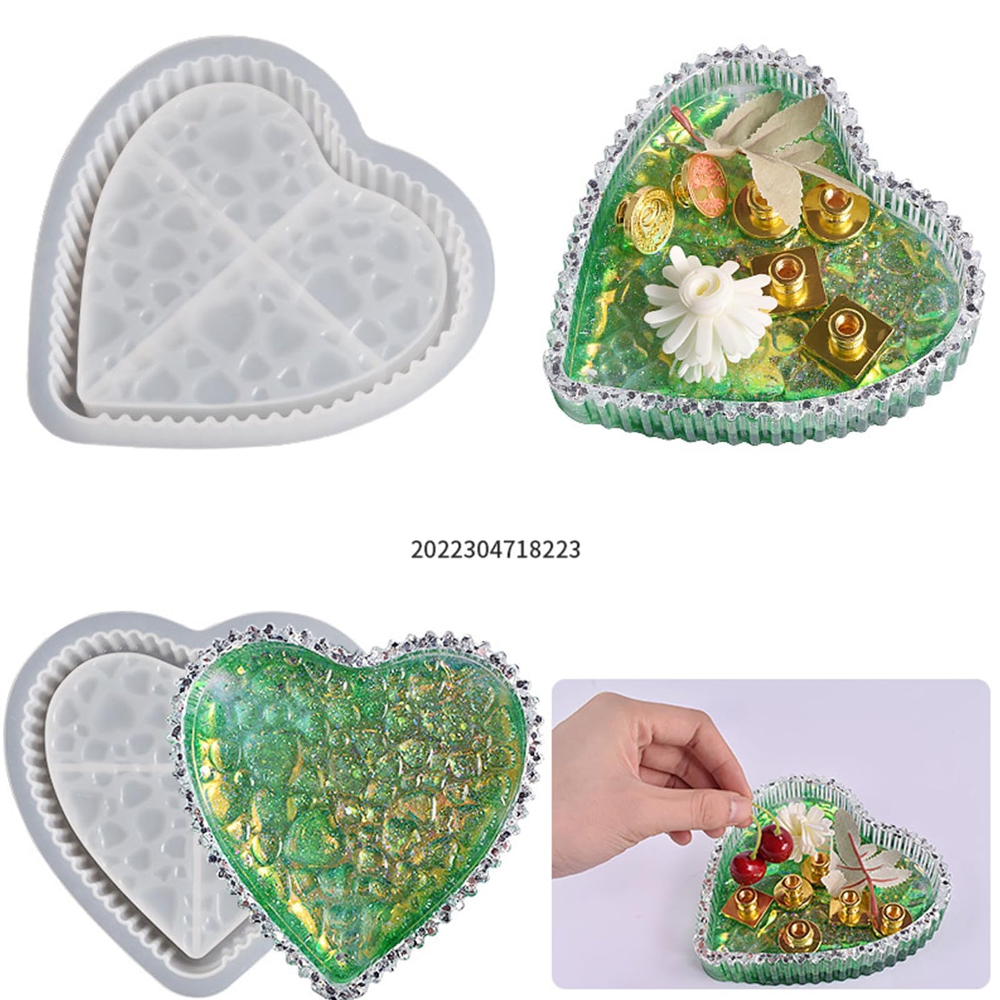 Ashtray Resin Casting Heart Shape Silicone Handcraft Jewelry Dish Plate Epoxy Mold Home Decor Tool Heart Tray Silicone Mold
