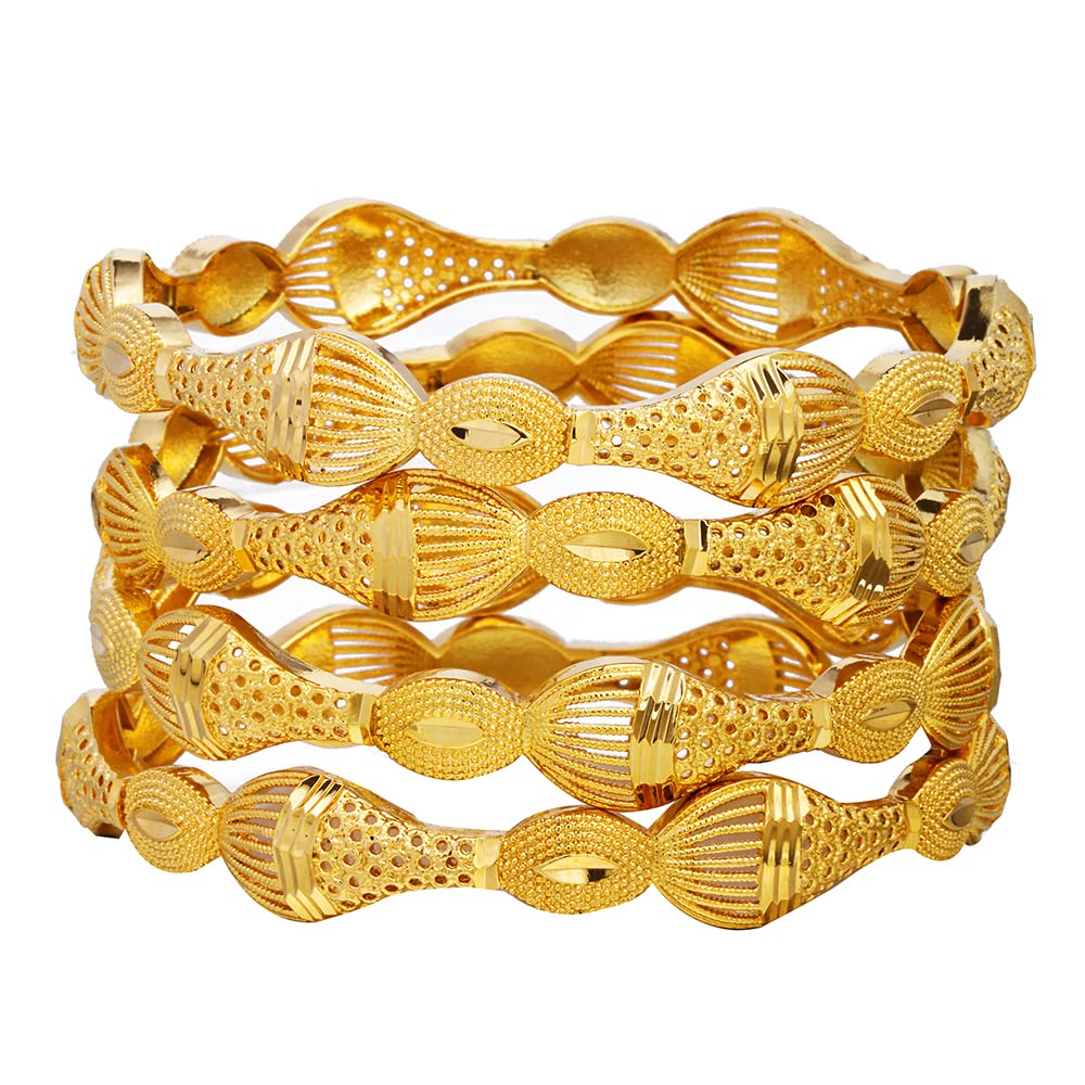 Ethlyn Thanksgiving Day for mum 18K Gold Plated Bangles&Bracelet Birthday Halloween Christmas Gifts Party Use (4pcs) (B216)