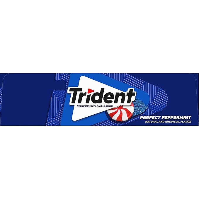 Trident Perfect Peppermint Sugar-Free Chewing Gum, 12 Packs of 14 Pieces (168 Total Pieces)