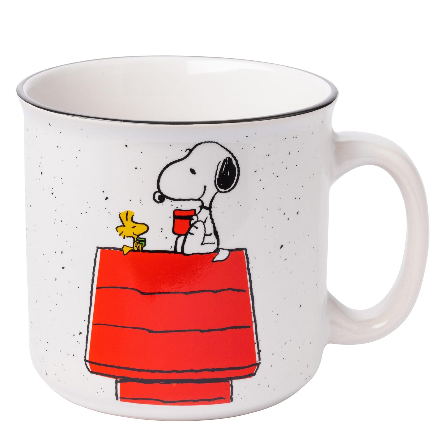 Silver Buffalo Peanuts Snoopy and Woodstock Get Cozy Ceramic Camper Mug, 20 Ounces