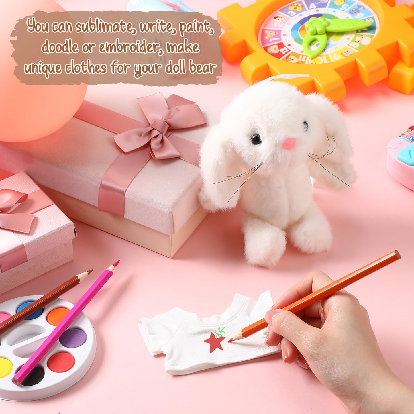 Litherr S Stuffed Animal Clothes Tshirt Fit 6 Inch Plush Animal Tiny Blank 17cm Stuffed Doll Shirt Accessory Make Your Unique Stuffed Doll Outfit