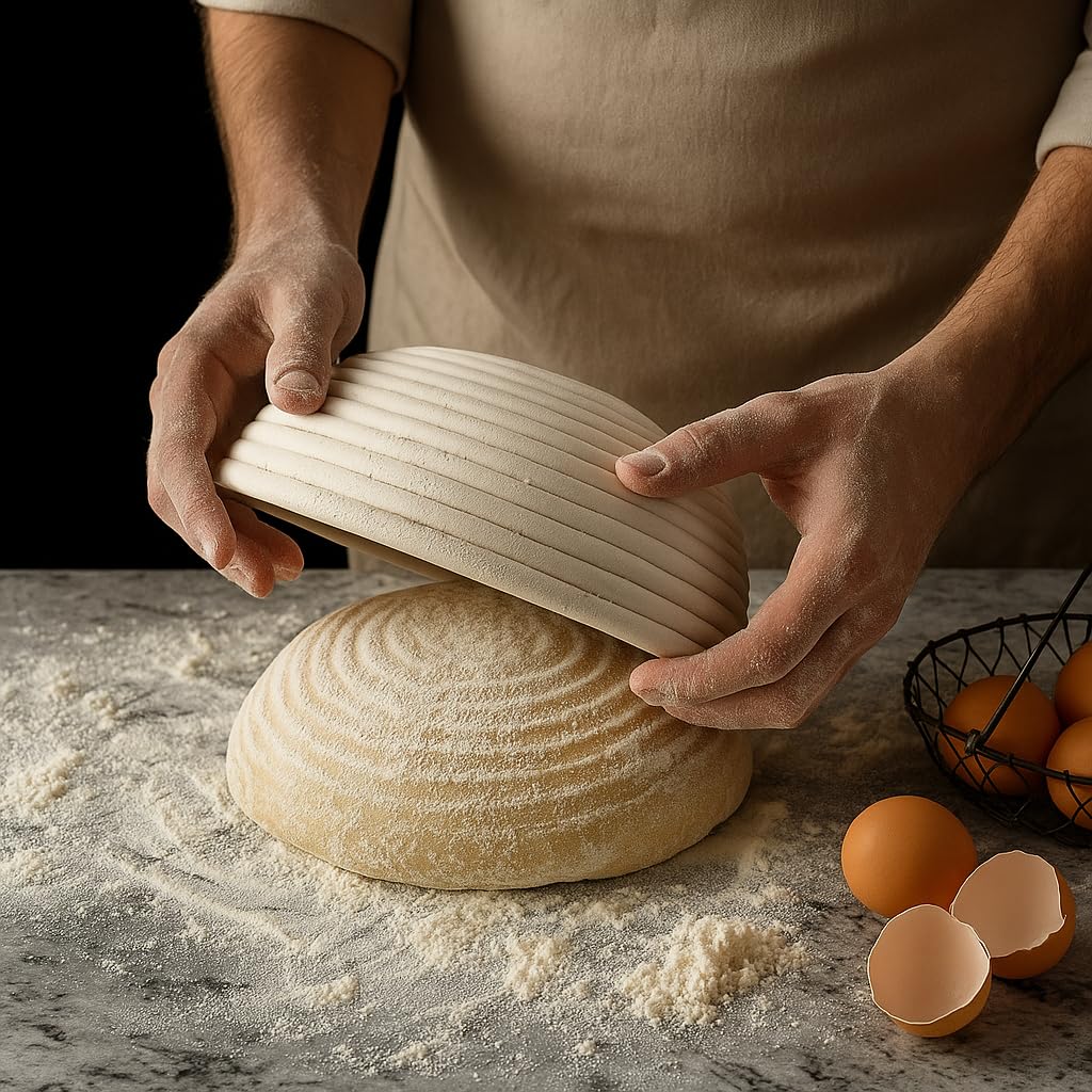 Saint Germain Bakery Premium Round Bread Banneton Basket with Liner (Set of 2 9" Round Baskets)