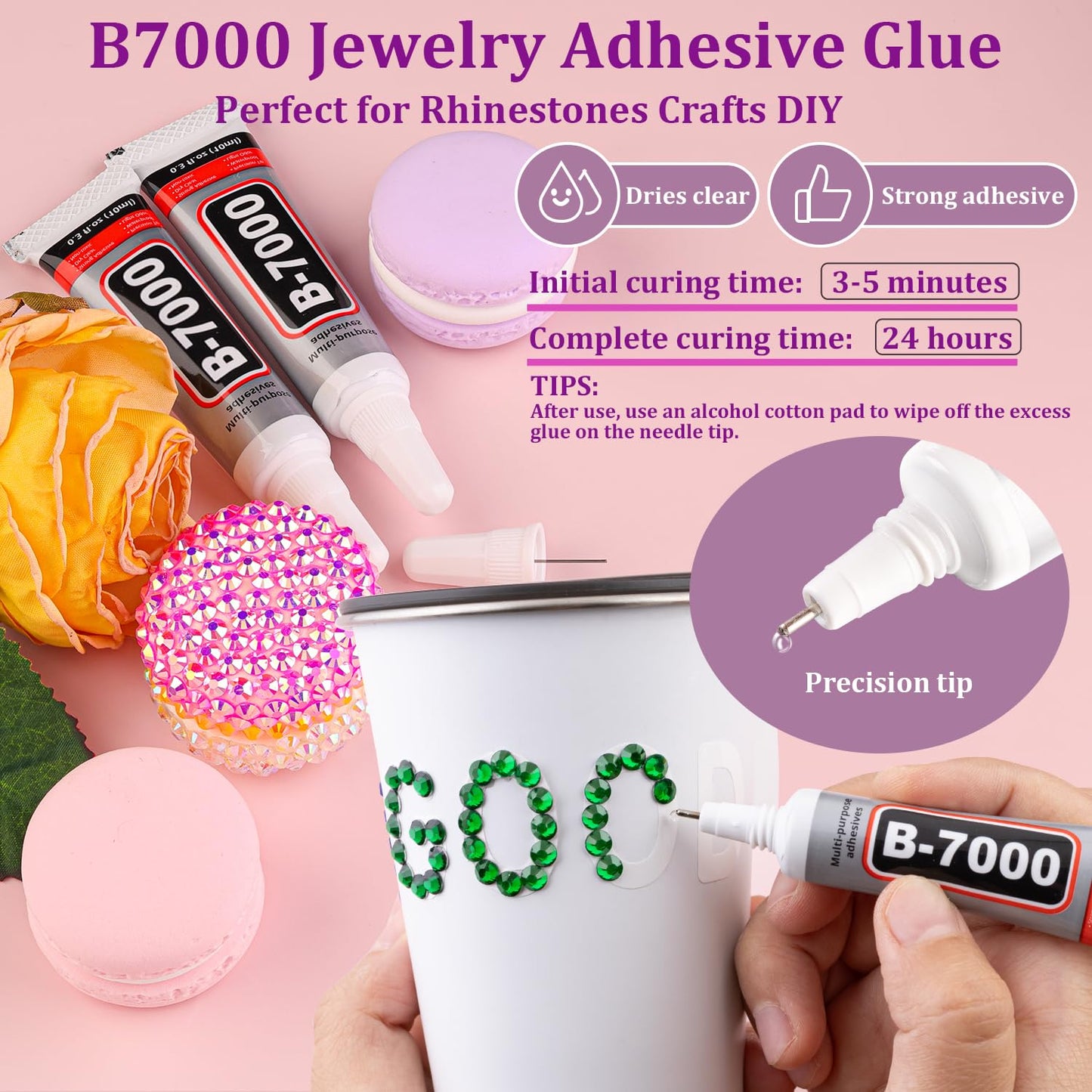 30000Pcs Resin Rhinestones for Bedazzling with Tweezers, Emerald Green Rhinestones for Crafting with B7000 Jewelry Glue for DIY Crafts Clothing Tumblers Shoes Fabric Nail Art