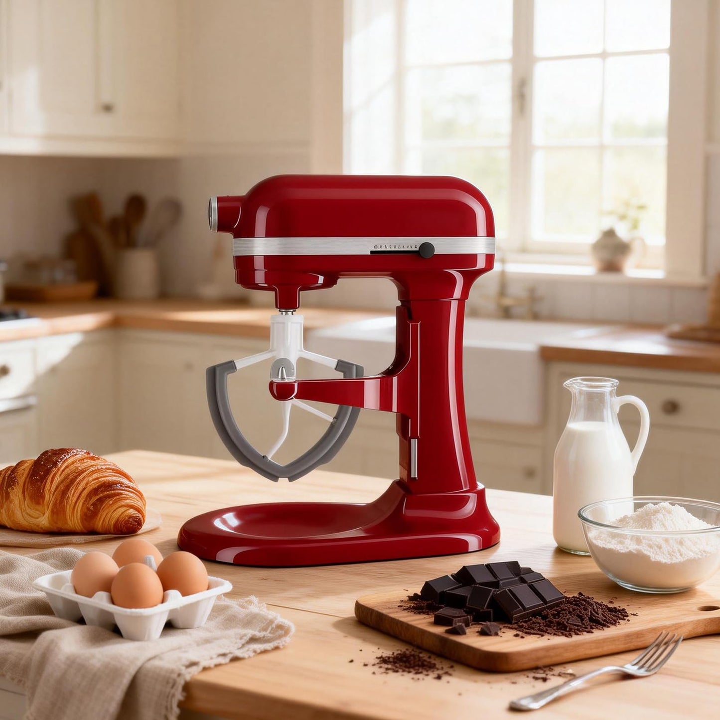 Apenkes 6QT Flex Edge Beater for Kitchenaid Mixer, Pastry Beater with Silicone Edges, Paddle Attachment with Scraper for KitchenAid Bowl-Lift Stand Mixers, Dishwasher Safe Mixer Accessory