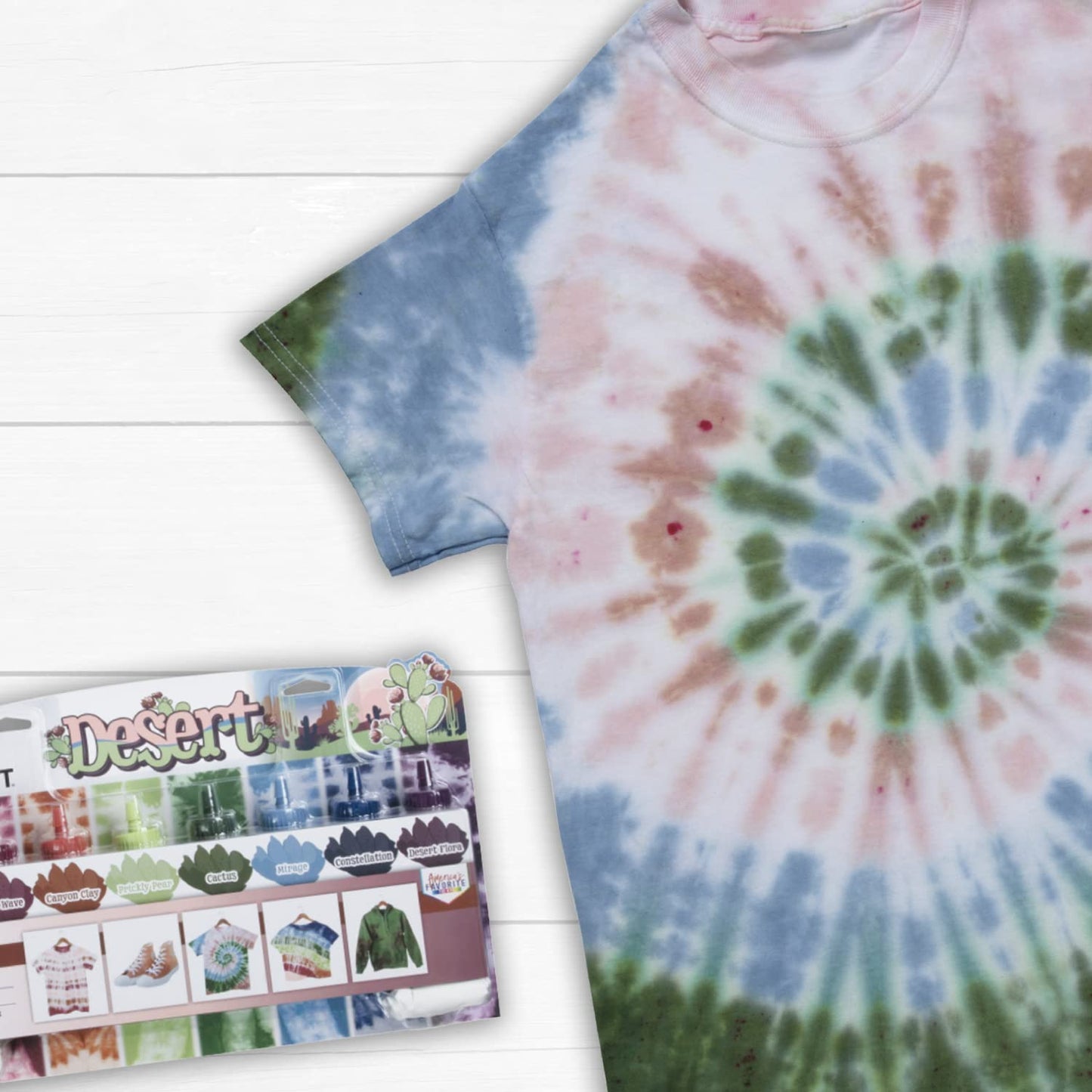 Tulip One-Step Tie-Dye Kit Desert Set, Easy for Beginner Skill Levels, 8 Easy Squeeze, Pre-Filled Bottles, Nature Inspired Wilderness Colors