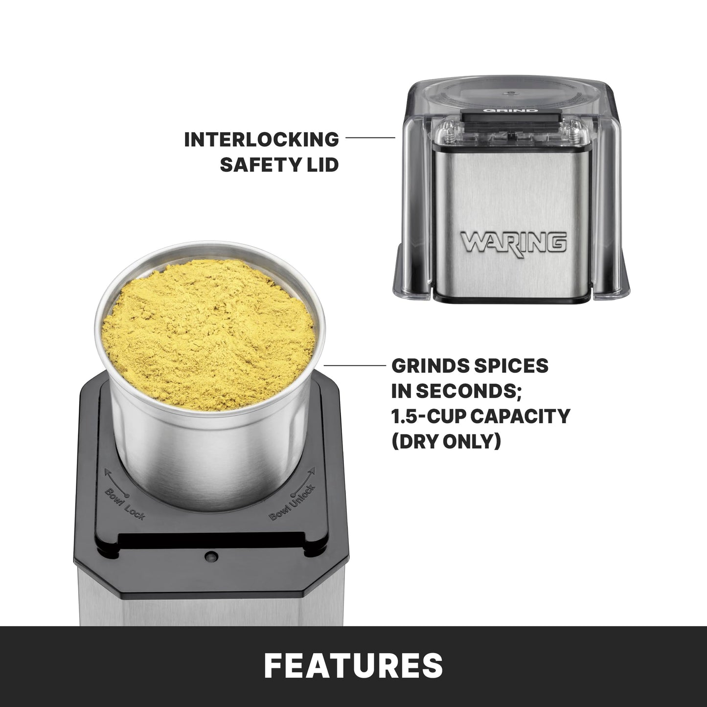 Waring Commercial WSG30 Commercial Medium-Duty Electric Spice Grinder