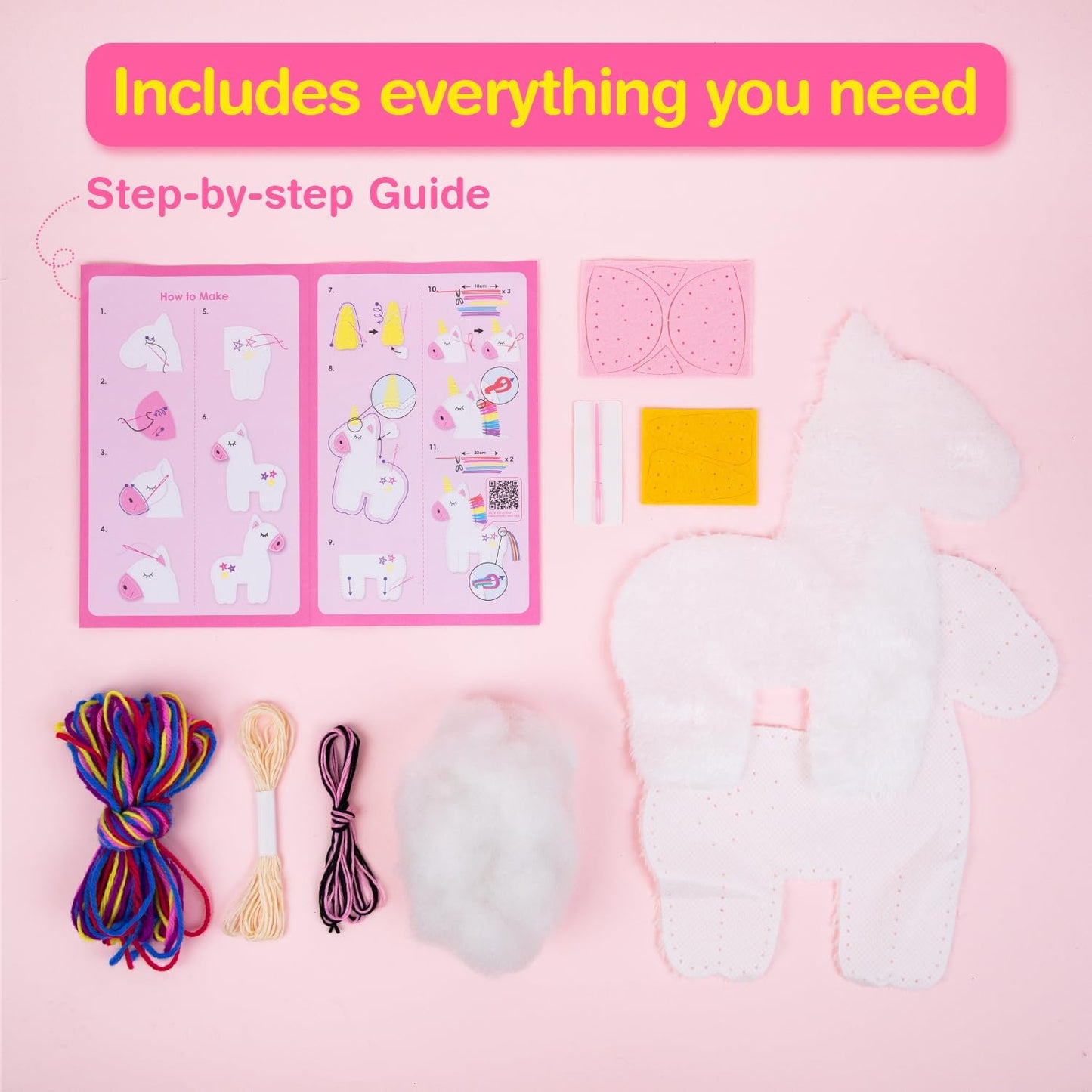 Avenir My First Sewing Kit – Easter DIY Craft for Kids Ages 6+, Premium Plush Animal Set, Child-Safe Tools, Easy Stitching, Develops Motor Skills, Perfect Easter Basket Stuffer for Boys & Girls
