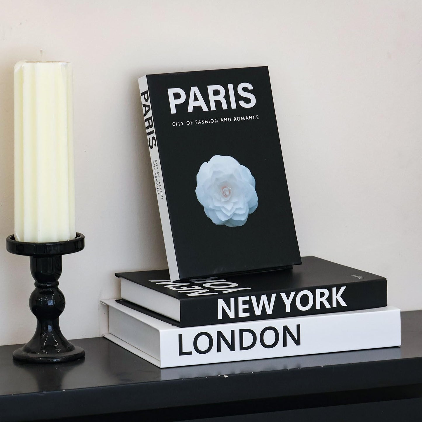Vikber Decorative Books for Home Decor, 3 Pcs Aesthetic Fake Books Set, Modern Neutral Coffee Table Decor, Decorative Book Boxes for Living Room Shelf Styling