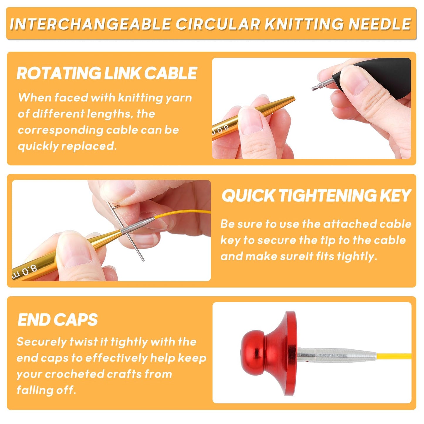 Stithoo Interchangeable Circular Knitting Needles Set, 13 Pairs (3mm-10mm) US 2.5-15 with 16, 24, 32, 40 Inch Cables, Accessories and Case for Knitting Hats, Sweaters, Shawls, Blankets