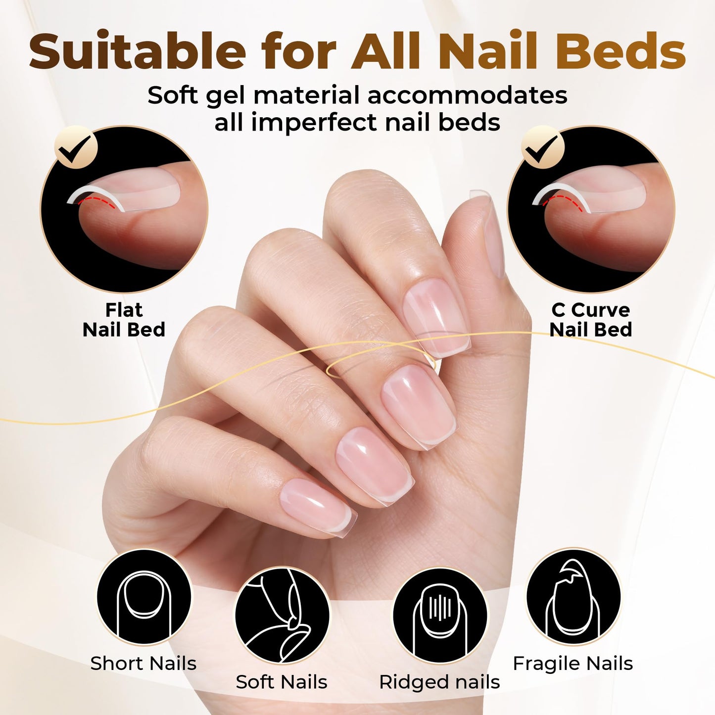 UNA GELLA Extra Short Coffin Nails Tips: 504pcs Pre-etched XS Short Nails, 12 Sizes Clear Coffin Press on Nails Full Cover Gel Tips Acrylic False Fake Nails Extension DIY Salon