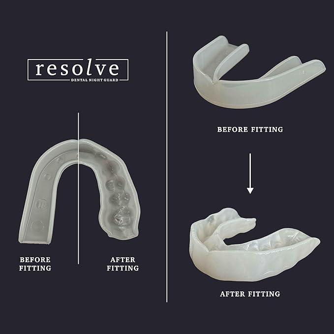 Resolve Night Guard - Custom-Fit Professional Mouth Guard for Nighttime Teeth Grinding and Clenching, Relieve Tooth Pain at Night with 2-Pack Night Guard (Silver)