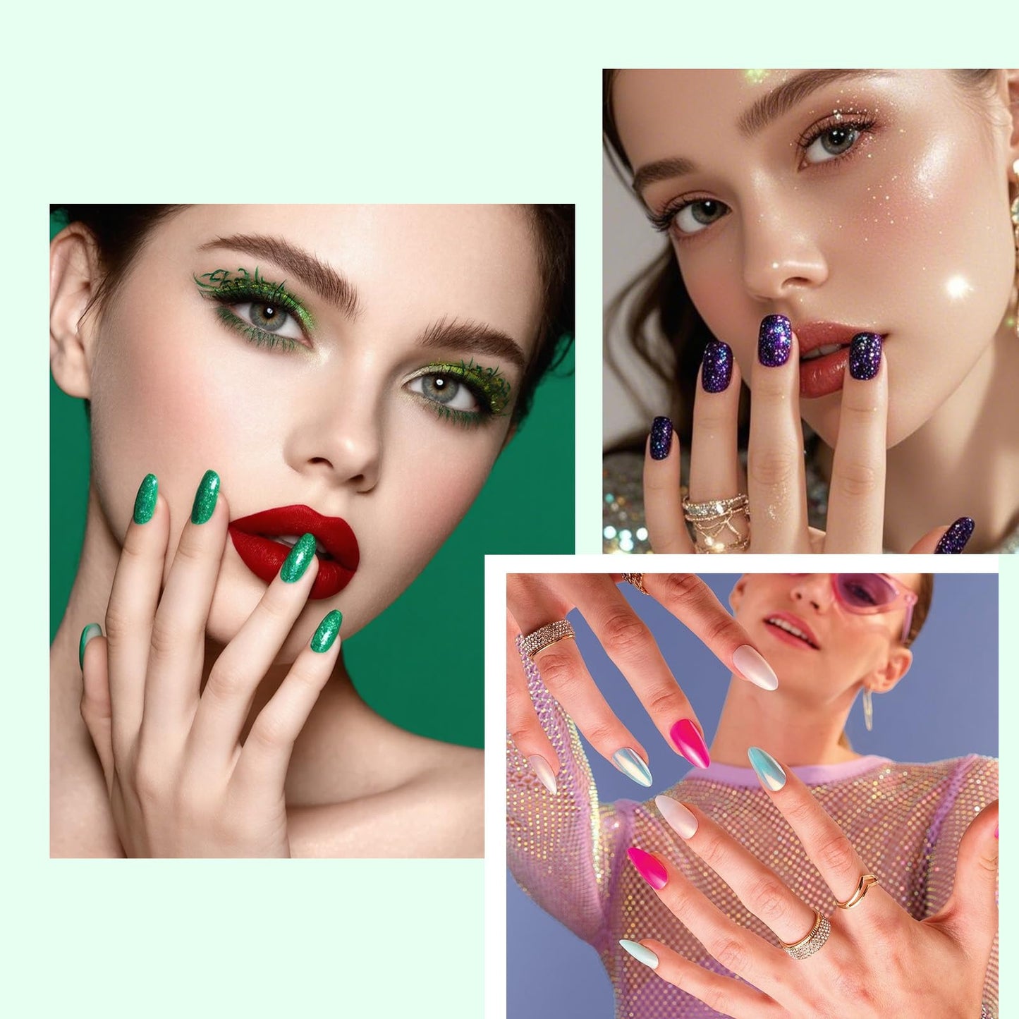 KEMEISI Acrylic Nail Brush Size #16, 100% Pure Kolinsky Nail Art Brushes for Acrylic Application, Sturdy Starry Handle Oval Shaped Nail Design Tools for Professional Manicure DIY, Green