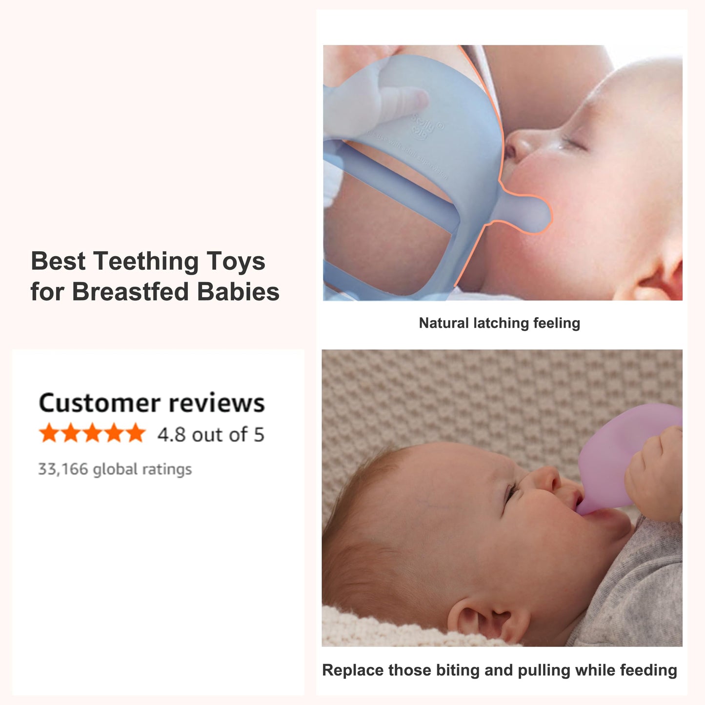 Smily Mia Baby Teething Toys for 0-6Months, Penguin Teethers for Babies 3-6Months | Hand Teether for 0-6M |Teething Mittens for Teething Relief, Baby Pacifier |New Born Essentials, 2Pack