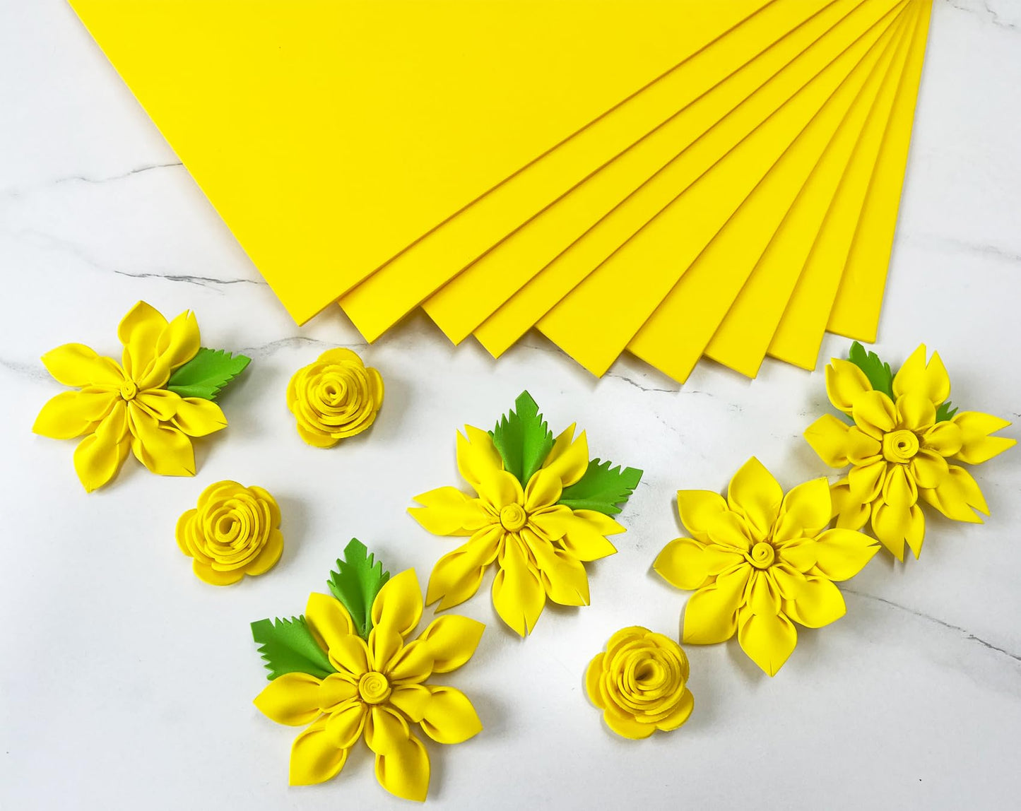 Yellow Foam Sheets Crafts, 9 x 12 Inch 2mm Thick 25 Pack Premium Yellow Foam Papers Set, for Crafting,DIY Project,Classroom, Scrapbooking, 3D Card Making
