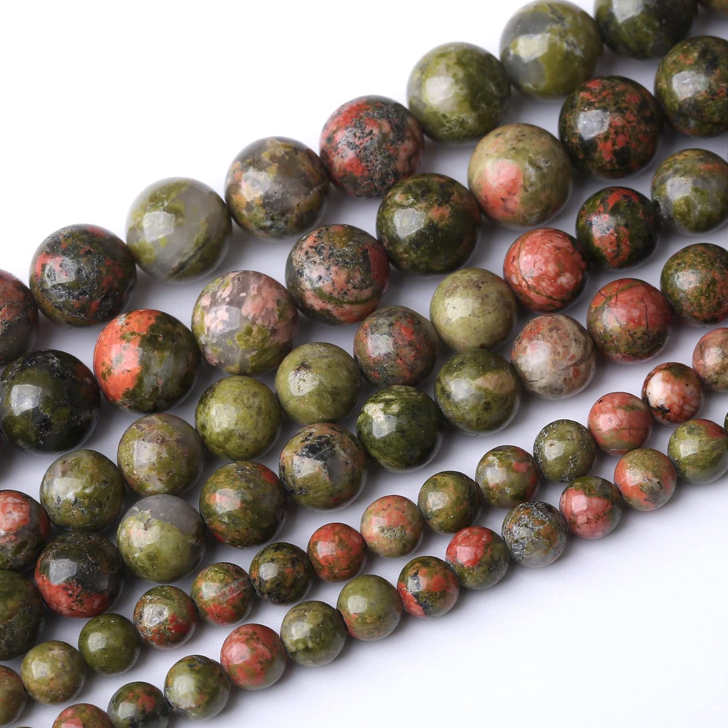 36PCS 10MM Natural Unakite Stone Beads Energy Healing Beads for DIY Jewelry Bracelet Necklace Making for Jewelry Making15Inch