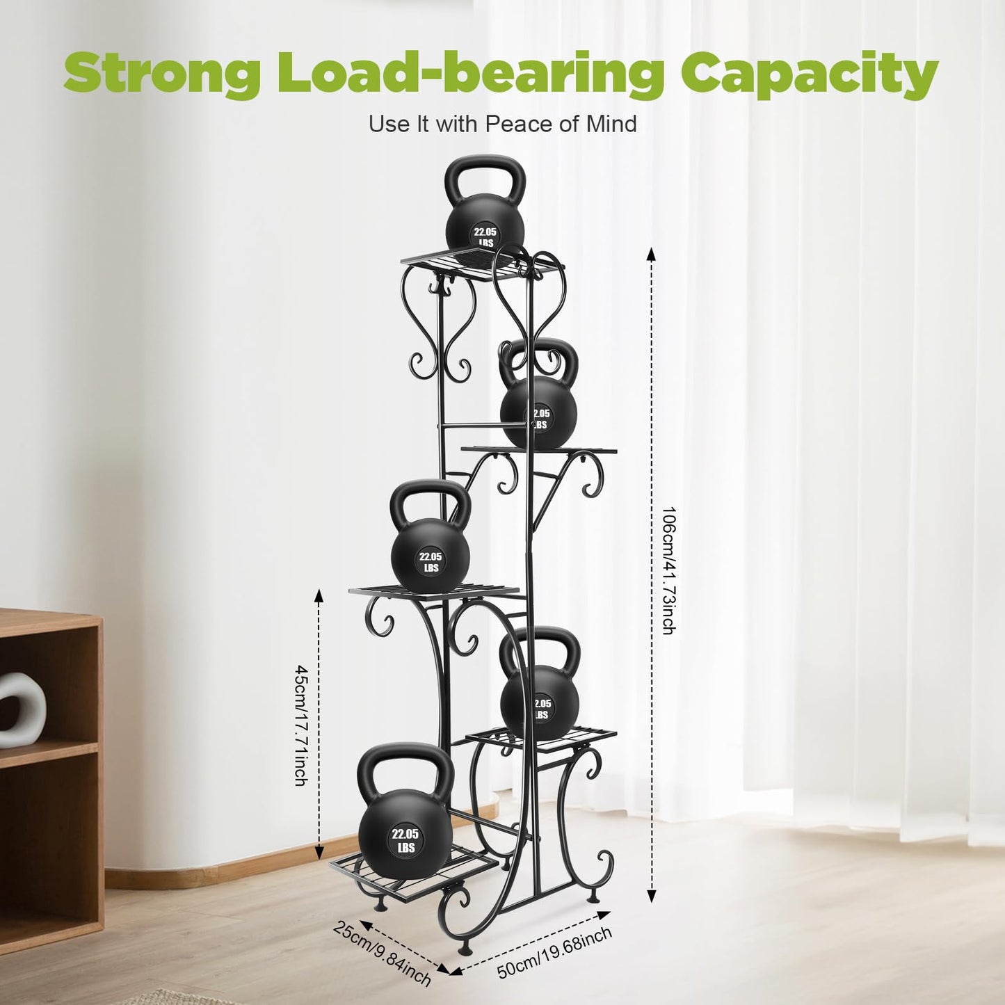 XUANIIIL Metal Plant Stand 5 Tier Outdoor Indoor Display Storage Holder Heavy Duty Corner Plant Shelf Planter Display Rack for Home & Garden